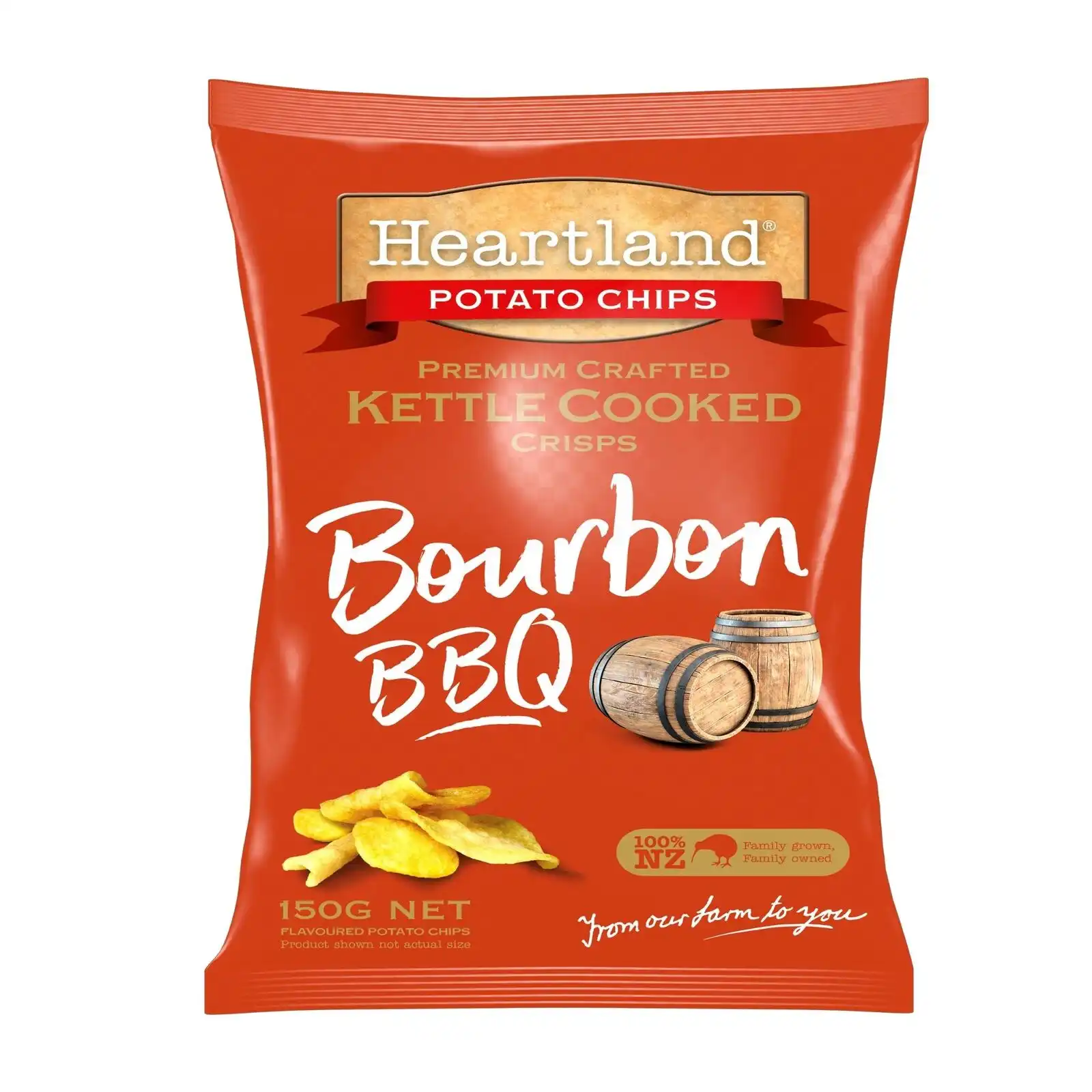 Heartland Kettle Cooked GF Chips - Bourbon BBQ 150g