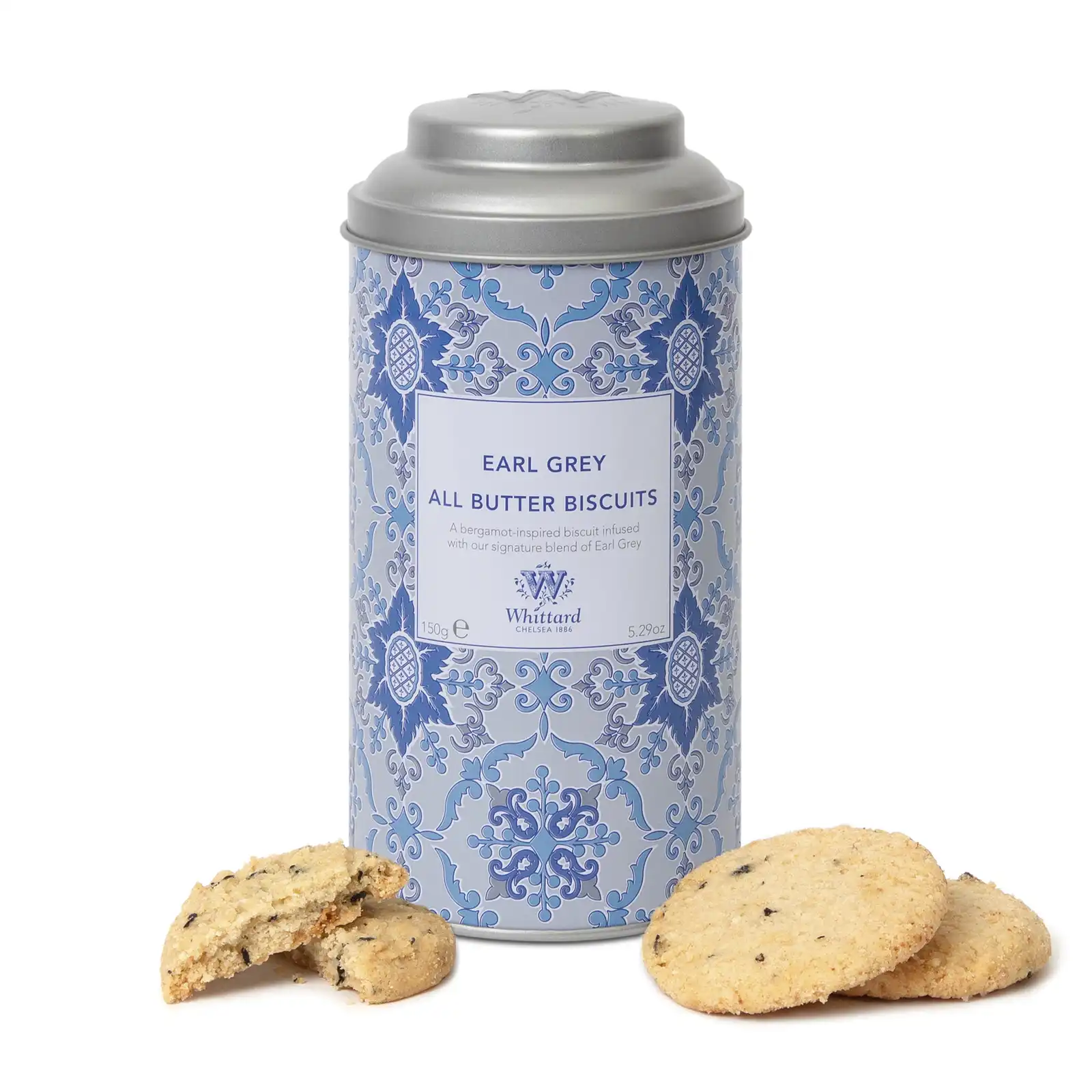 Whittard TD Biscuits - Earl Grey All Butter Biscuits Tin 150g