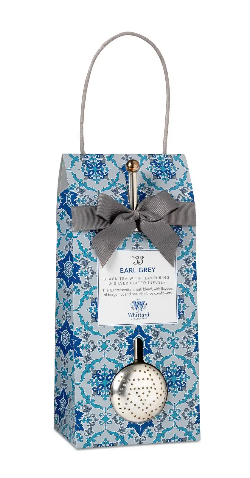 Whittard TD Earl Grey Pouch & Silver-plated Infuser 100g