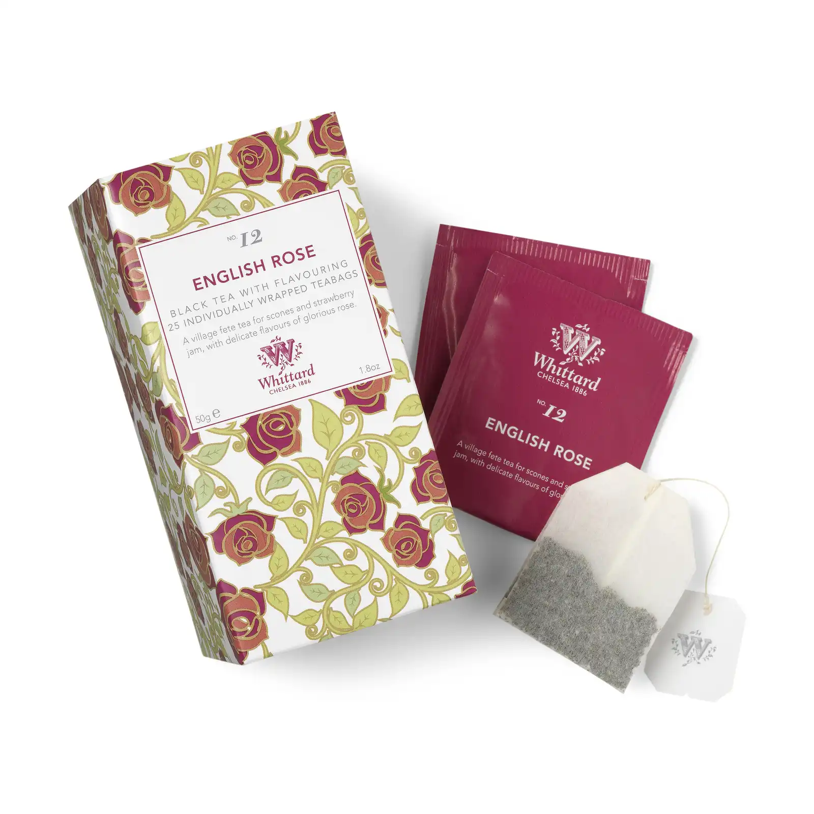 Whittard TD Box 25 Teabags - English Rose 50g