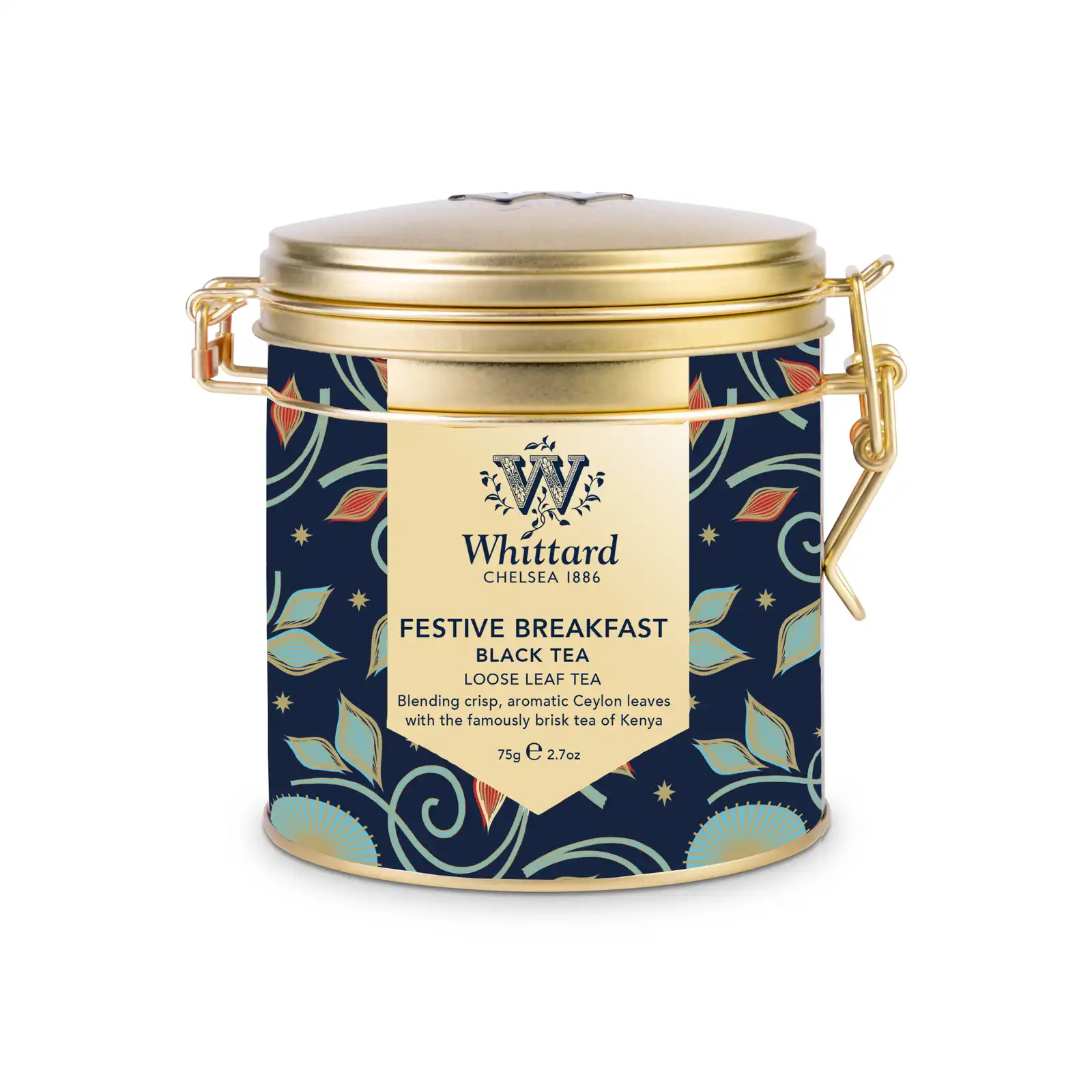 Whittard Festive Breakfast Clip Top Tin 75g