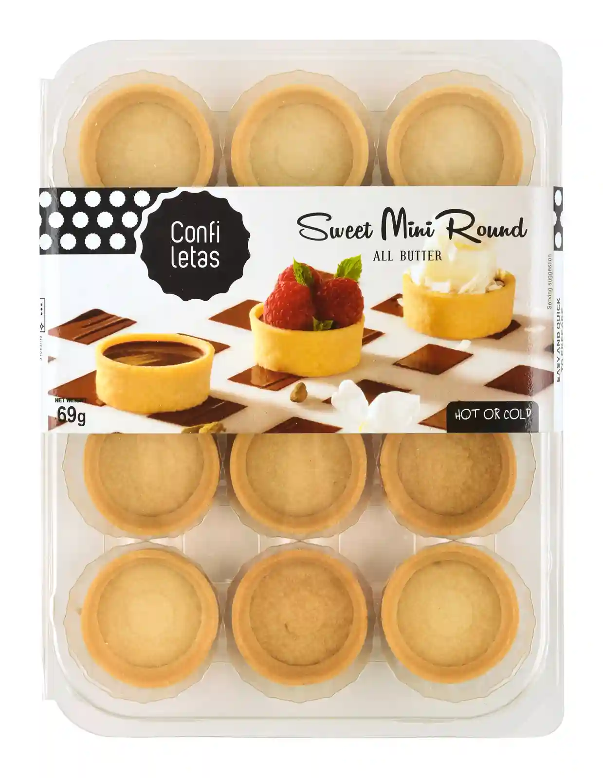 Confiletas Mini Sweet Round Pastry Cases x 12 