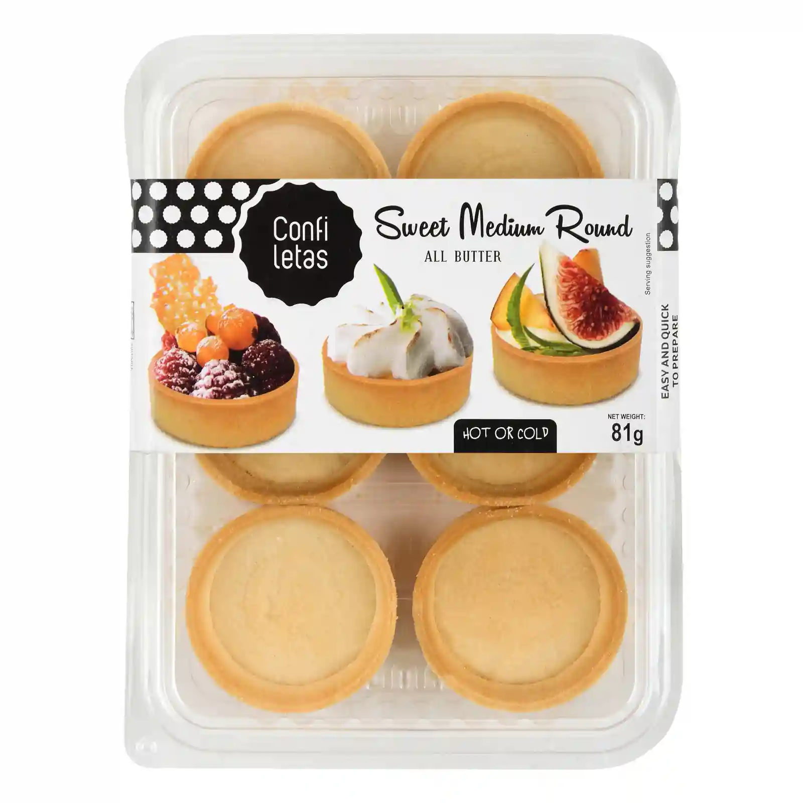 Confiletas Medium Sweet Round Pastry Cases x 6