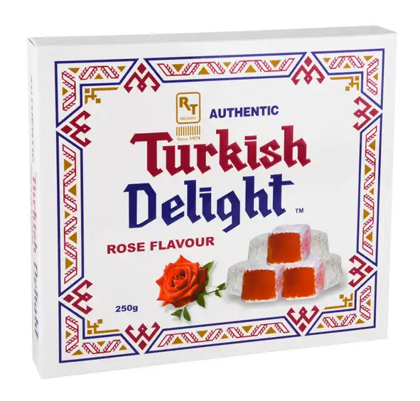 Real Turkish Delight Square Box - Rose 250gm