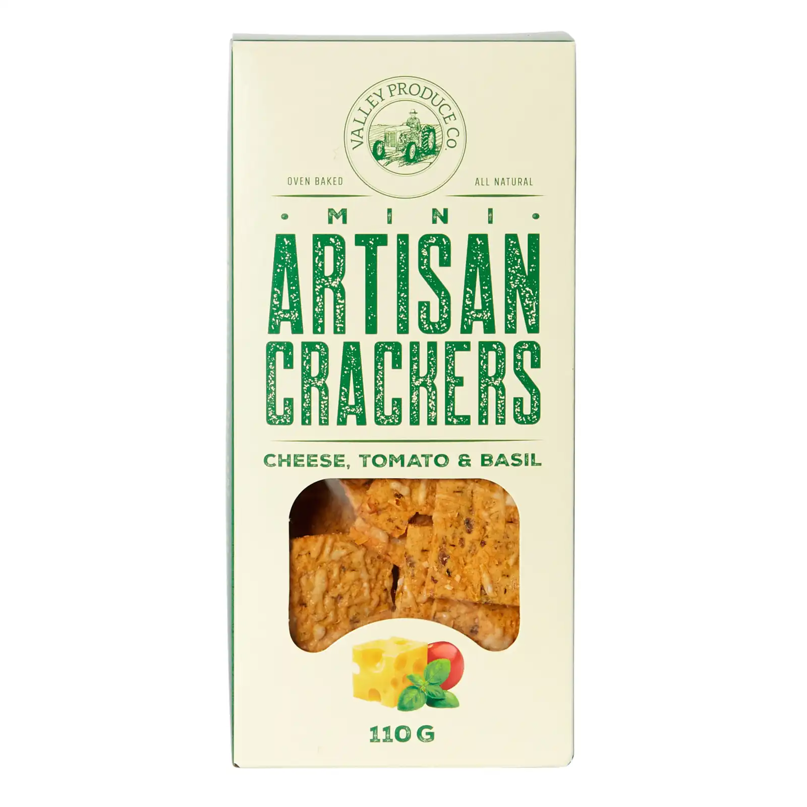 Mini Artisan Crackers Cheese, Tomato & Basil 110g