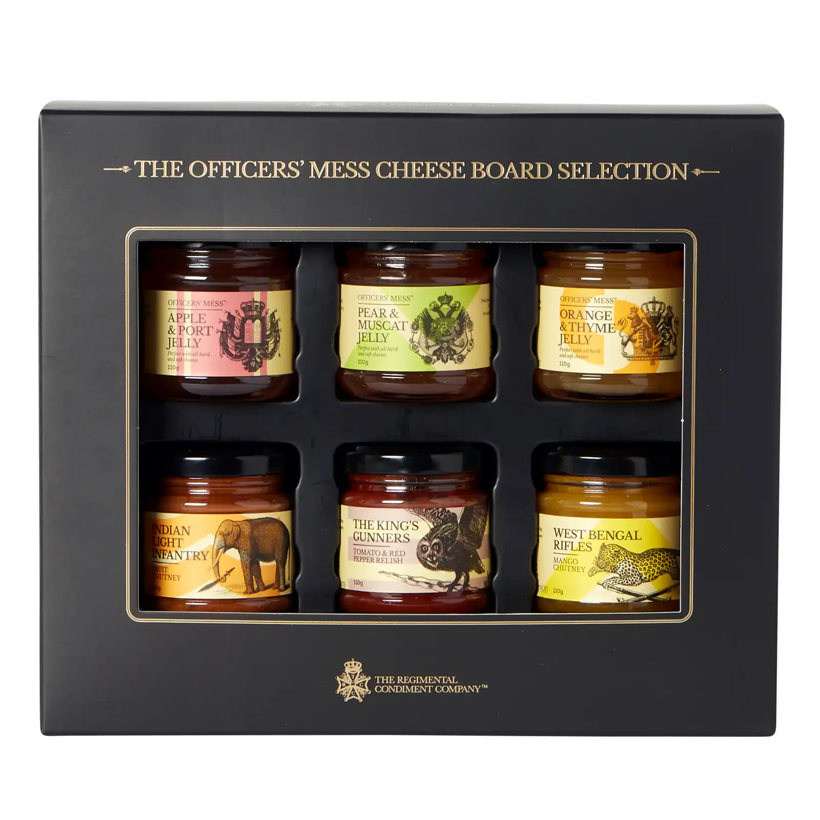 TRCC - The Officers Mess Cheese Board Selection - 6 Pack Premium Selection (3) Cheese Jellys (3) Chutney  
