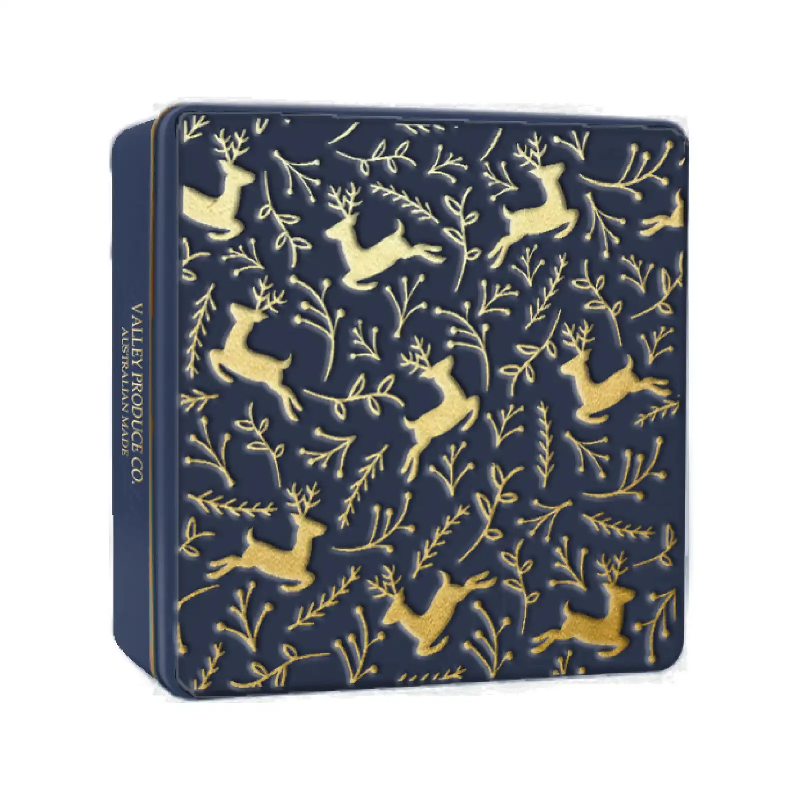 VPC Pure Butter Shortbread Embossed Tin - Gold Reindeer 150g