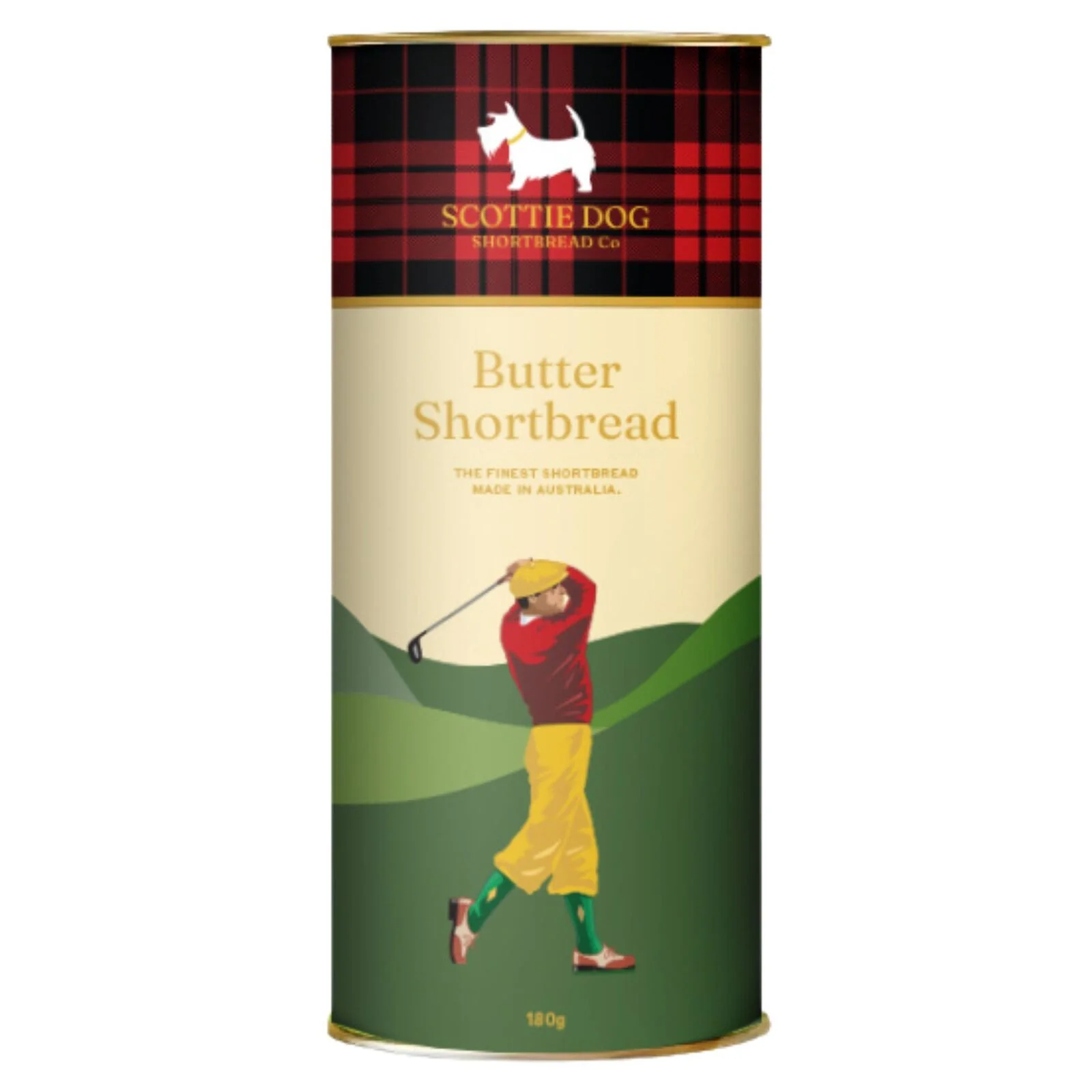 Scottie Dog Shortbread Co Tube - Golfing 180g