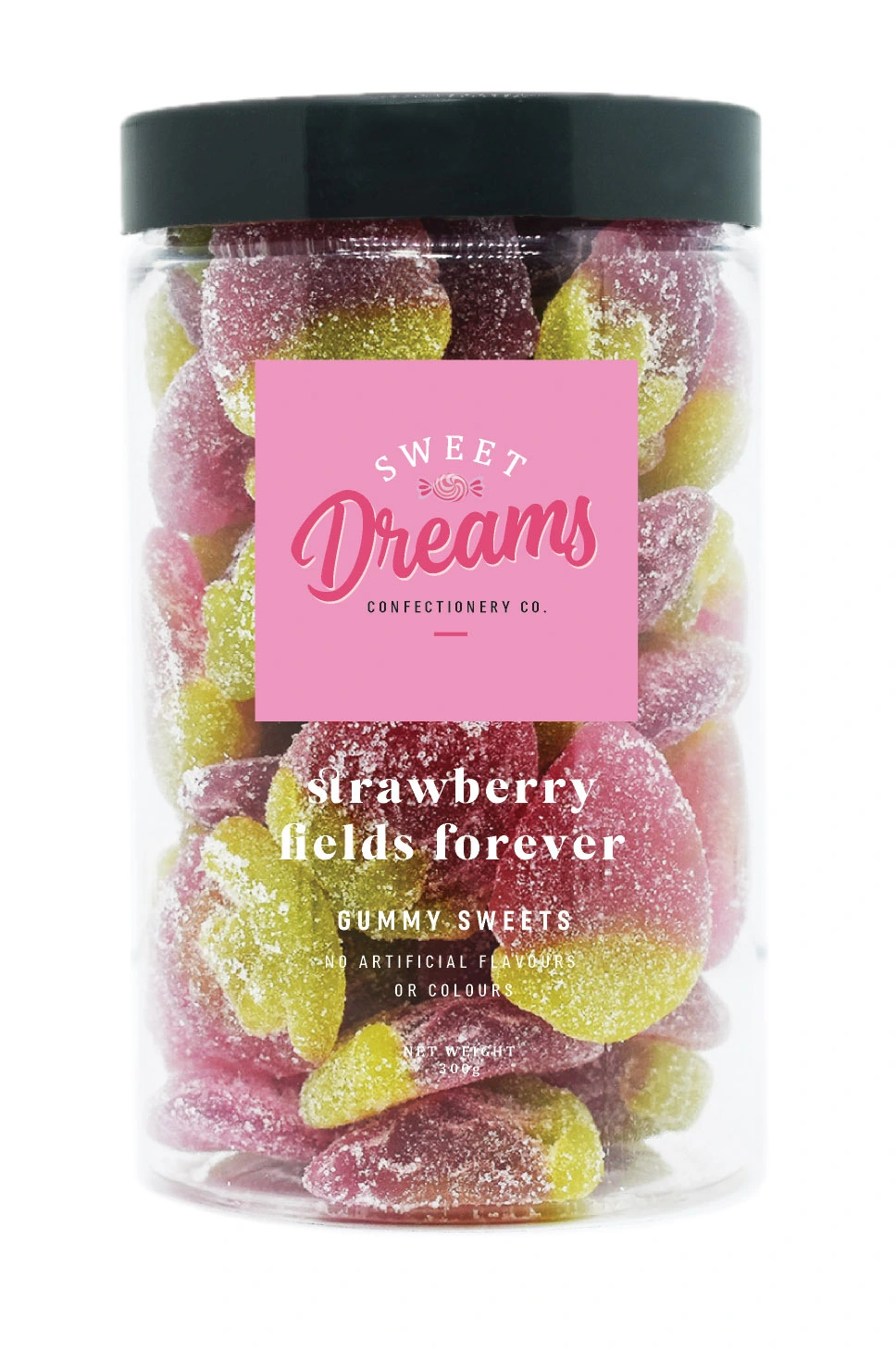 Sweet Dreams Confectionery Co. Gummy Sweets Jar - Strawberry Fields Forever (360g)