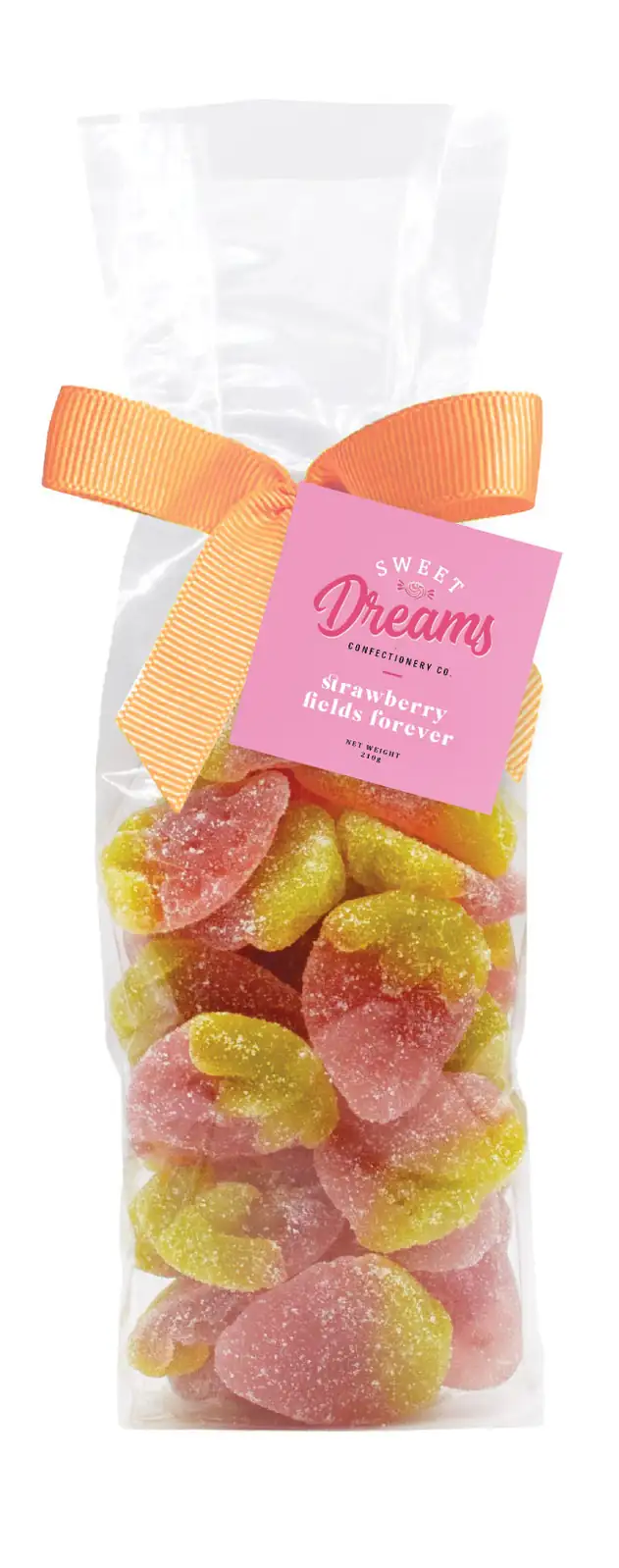 Sweet Dreams Confectionery Co. Gummy Sweets Bag - Strawberry fields forever (210g)