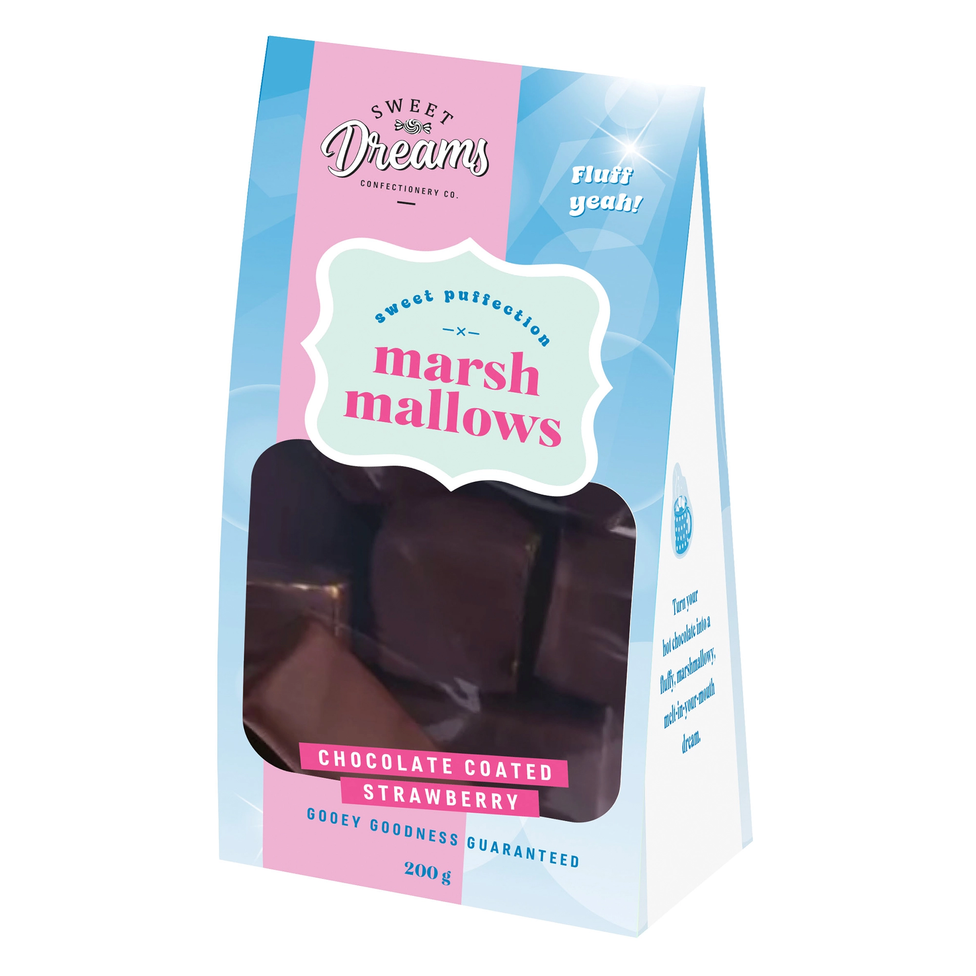 Sweet Dreams Confectionery Co. Marshmallow Pouch Chocolate Coated Strawberry (200g)