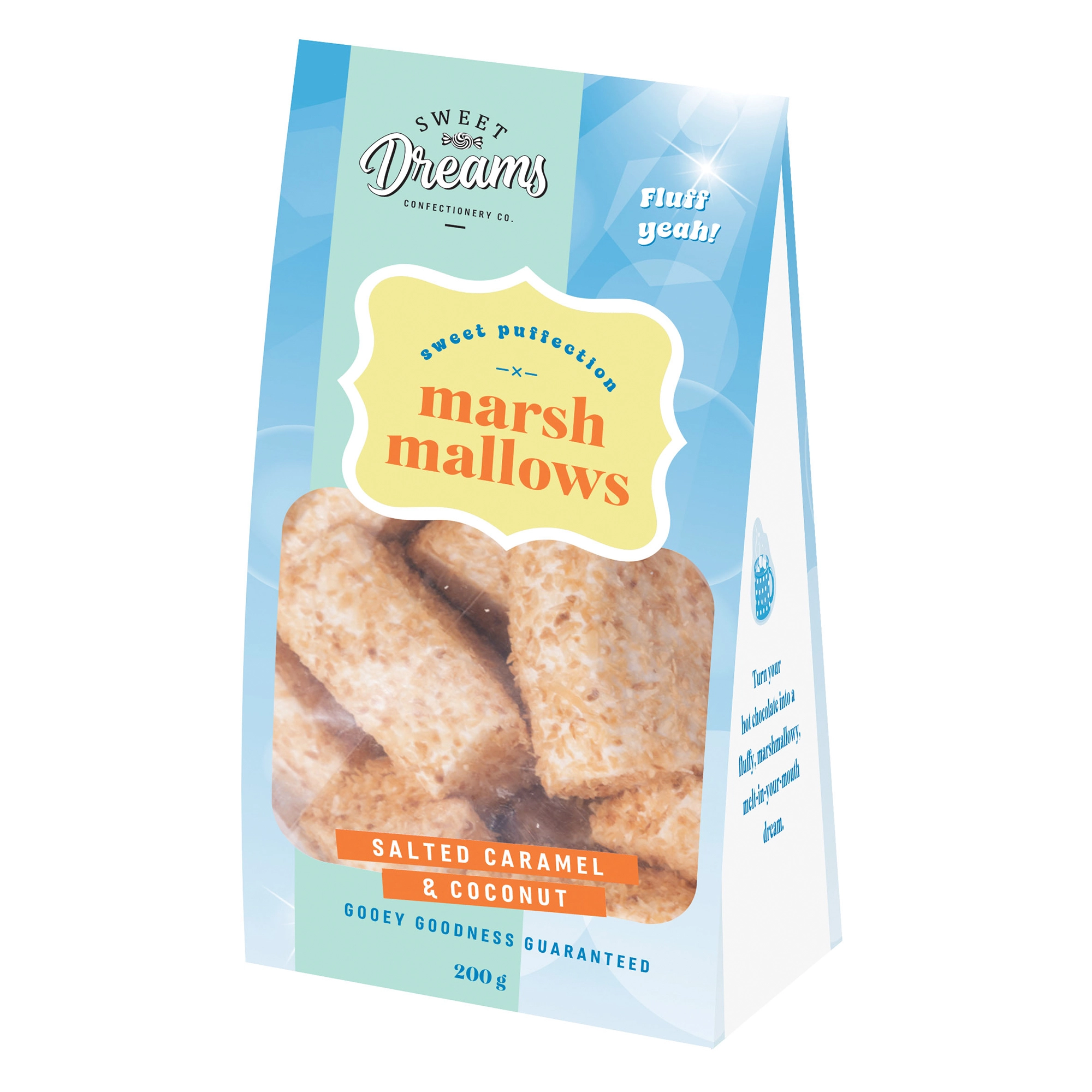 Sweet Dreams Confectionery Co. Marshmallow Pouch Salted Caramel & Coconut (200g)