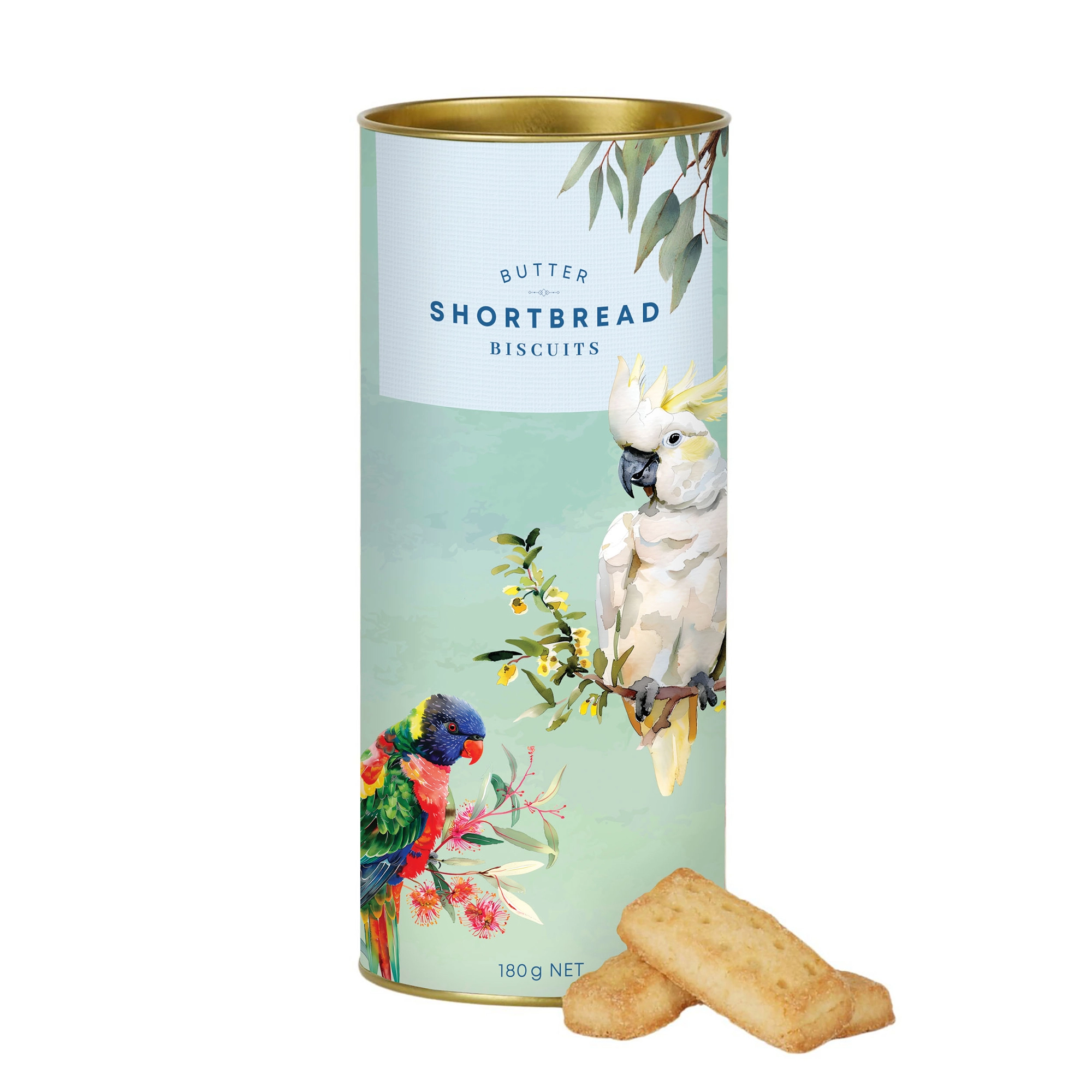 VPC Shortbread Tube - Aussie Birds Cockatoo (180g)