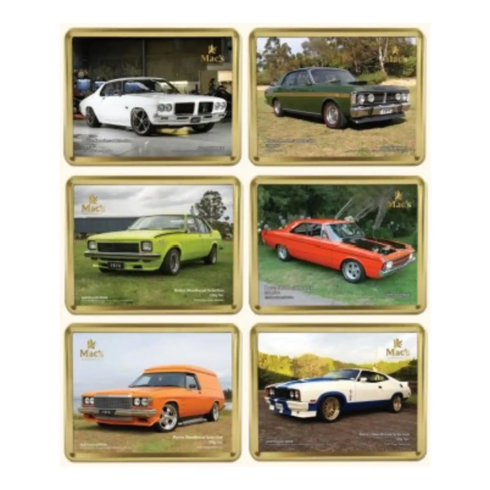 Mac's Butter Shortbread Selection Embossed Gift Tins Classic Cars (Assorted) 350g