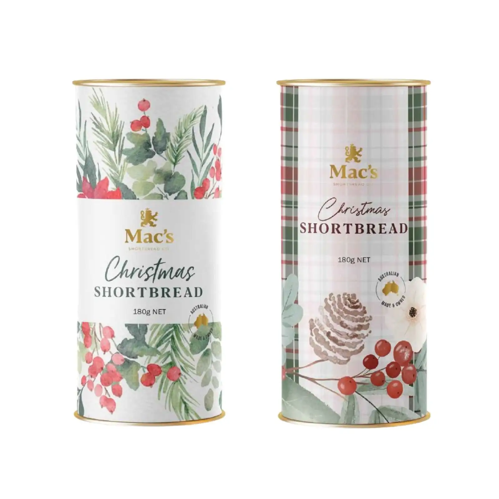 Mac's Shortbread Co Botanical Shortbread Tube (180g)
