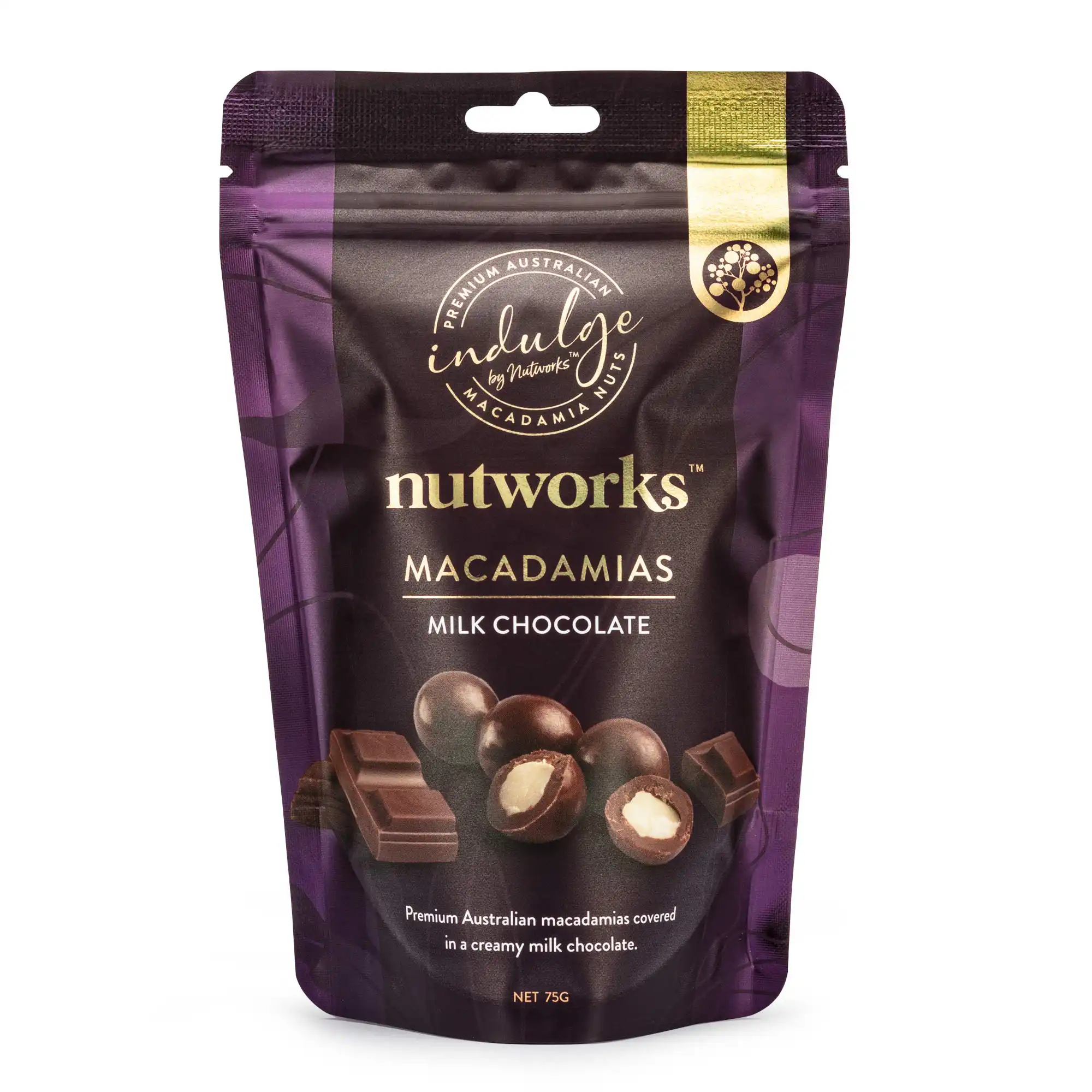 Nutworks Milk Choc Macadamias SUP 75g