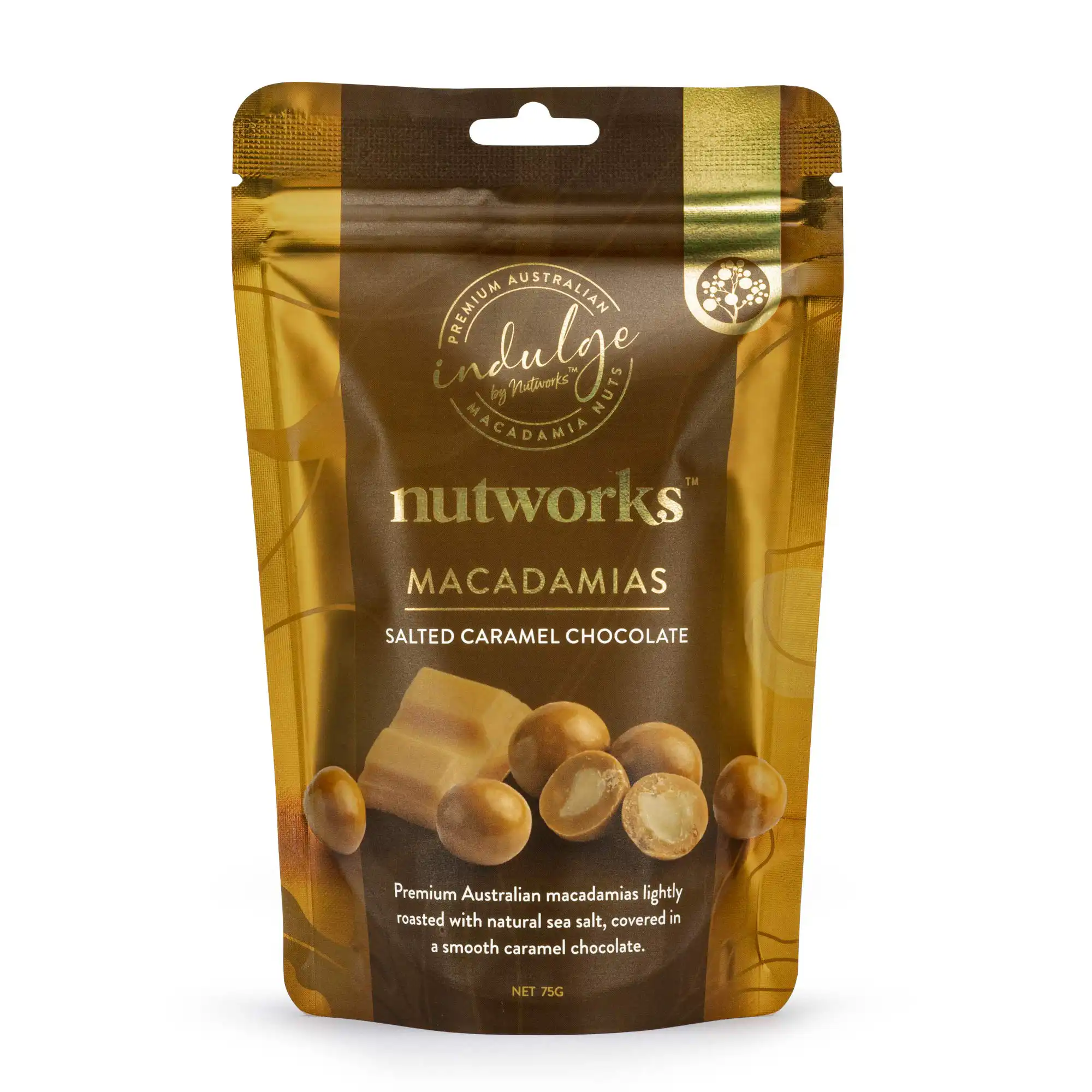 Nutworks Salted Caramel Choc Macadamias SUP 75g