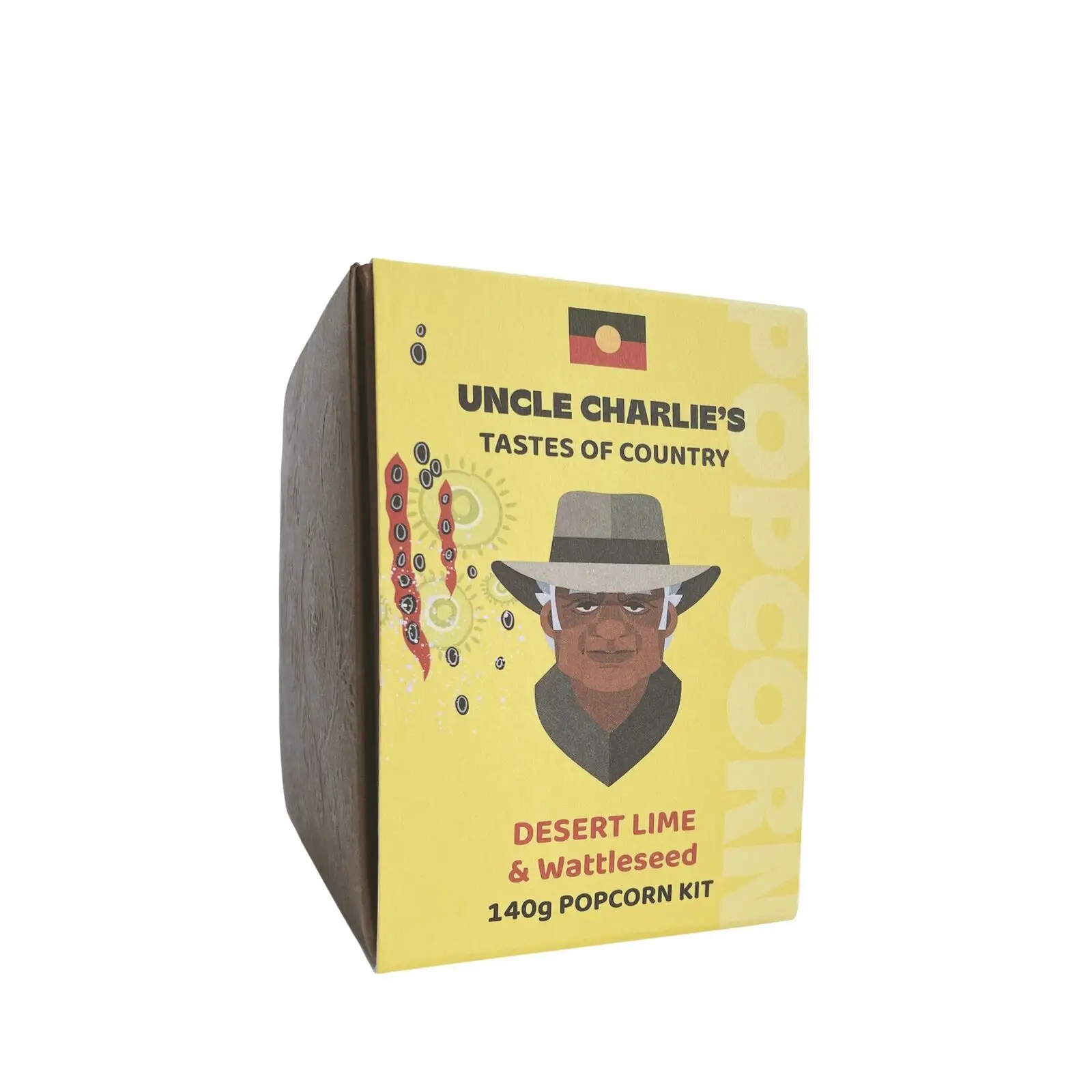 Uncle Charlie's Tastes of Country Popcorn Kit Small Desert Lime & Wattle Seed  (140g)
