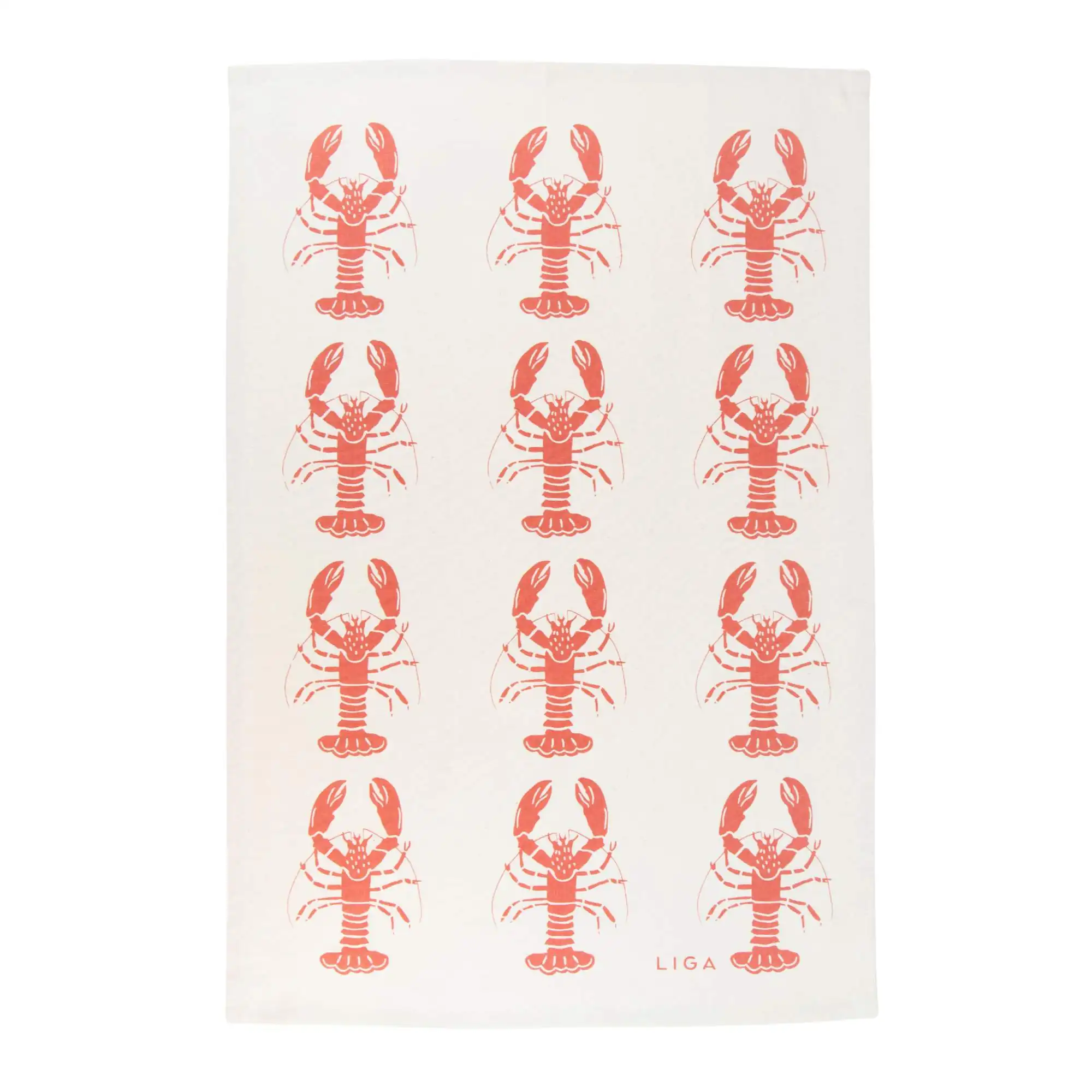 Liga Organic Cotton Tea Towel - Lobster Red