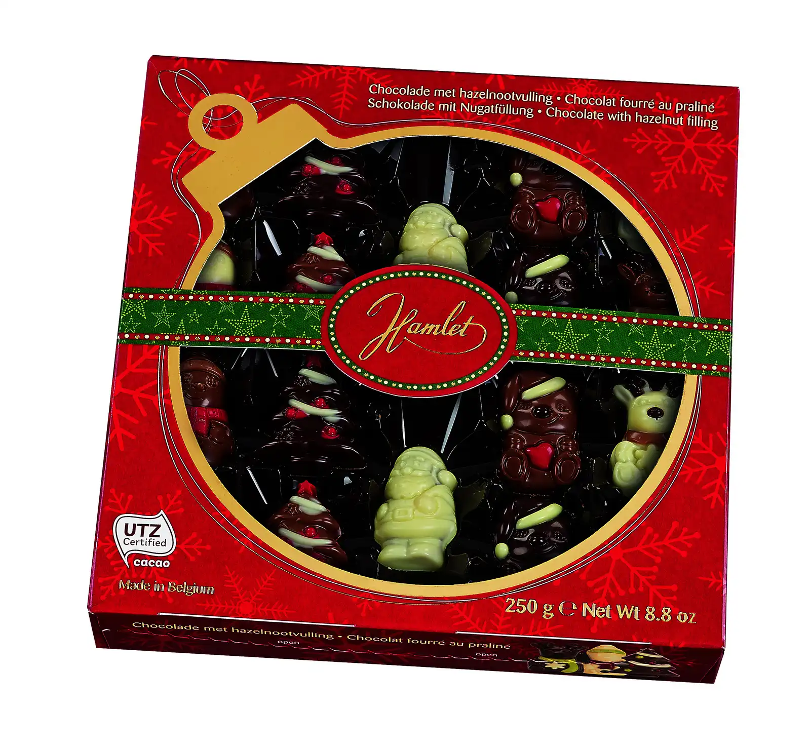 Hamlet Colourful Winter Figures Xmas Bauble Hazelnut Filling 250g