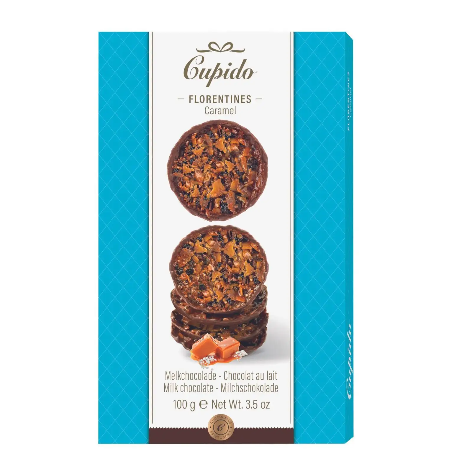Cupido Florentines Caramel Milk Chocolate (100g)