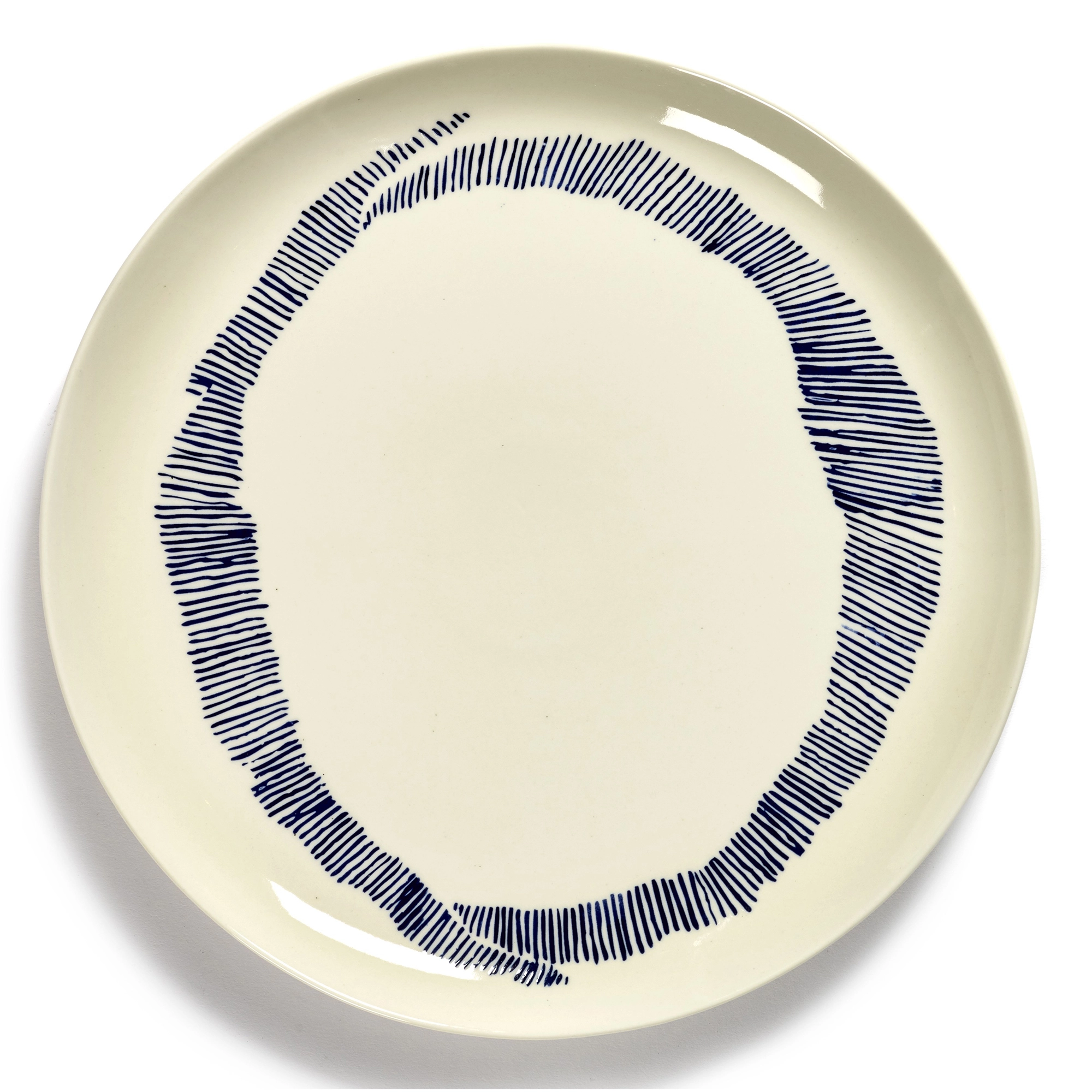 Ottolenghi Plate L White with Blue Stripes FEAST - Set of 2