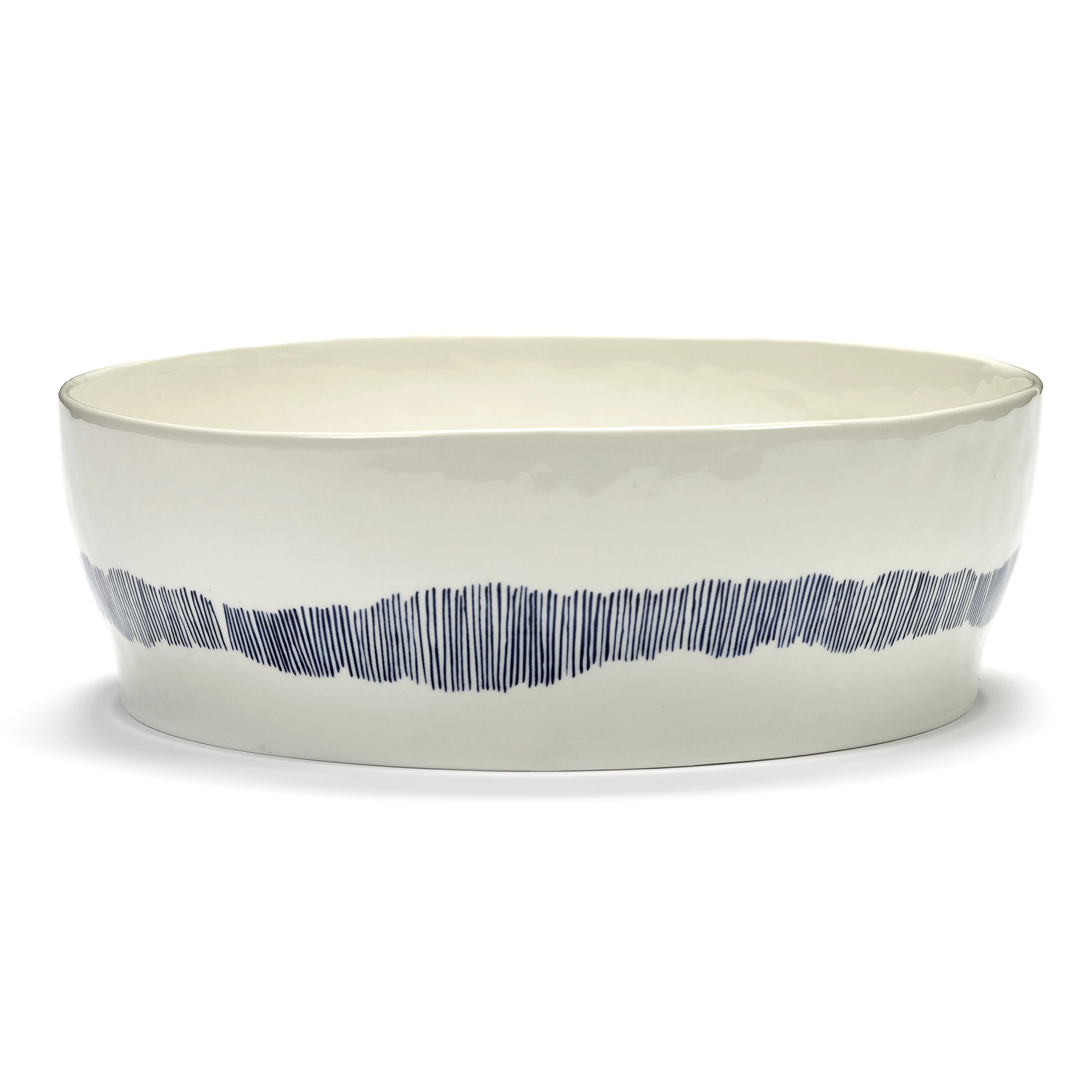 Ottolenghi Salad Bowl White with Blue Stripes FEAST