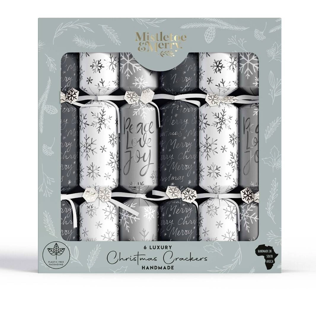 Mistletoe & Merry Luxury - Metallics Silver Peace Joy Love Crackers