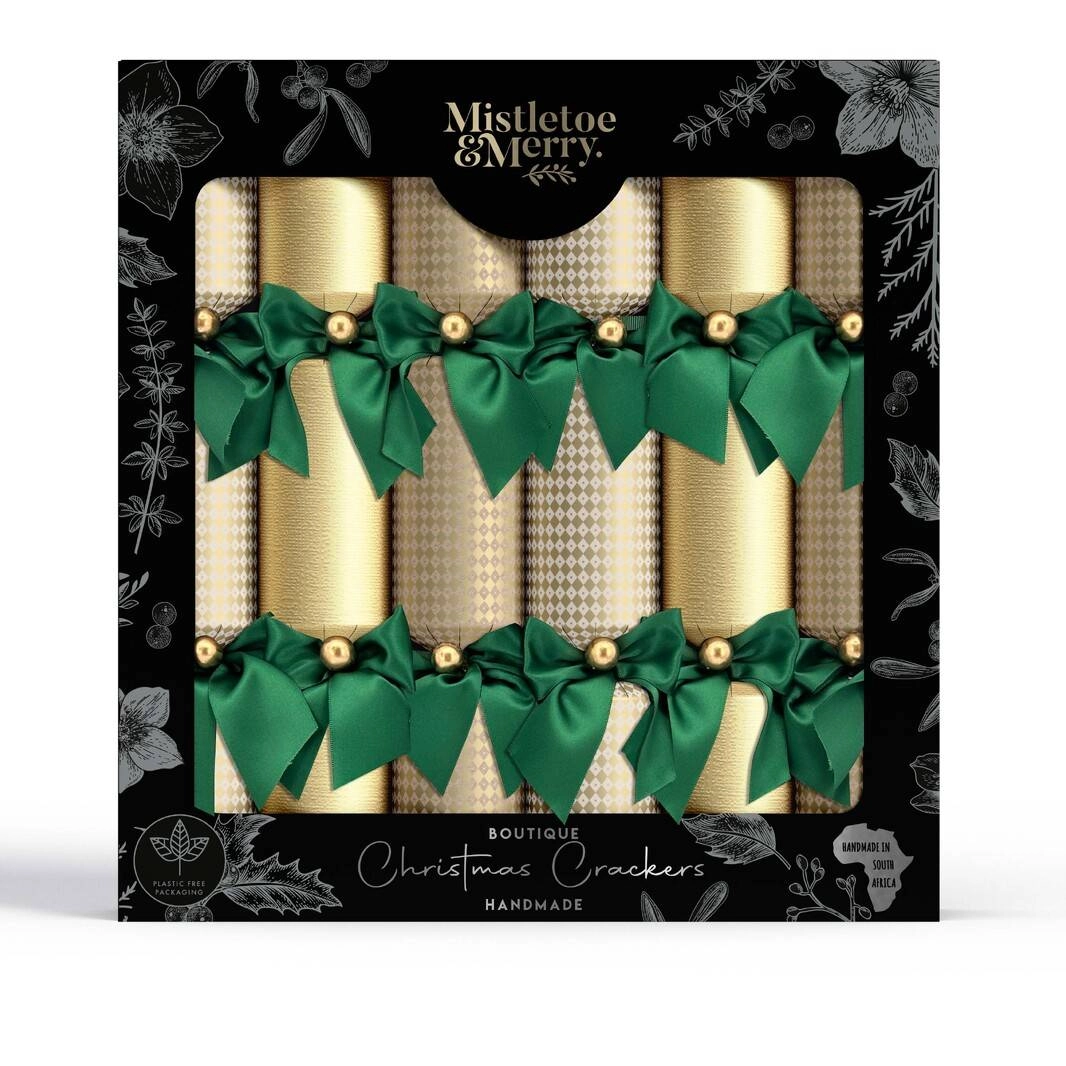 Mistletoe & Merry Opulent Gold Crackers