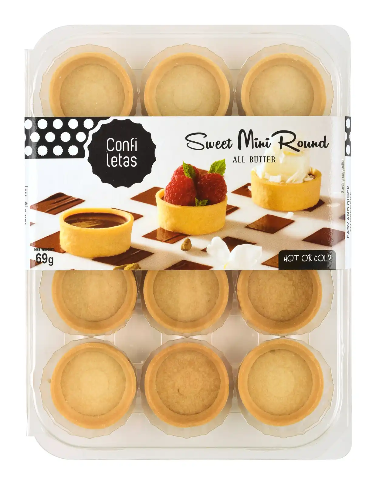 Confiletas Mini Sweet Round Pastry Cases x 12 
