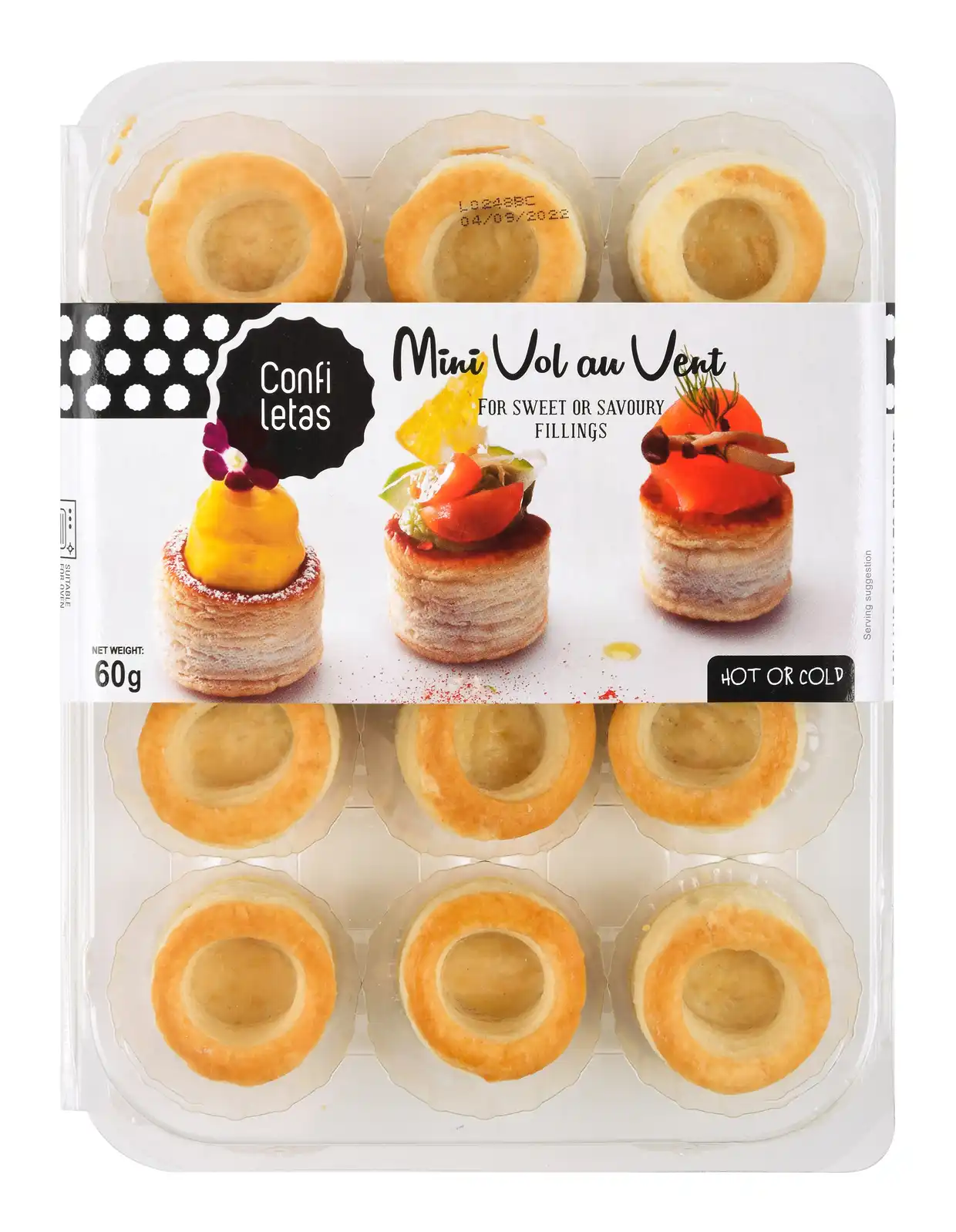 Confiletas Mini Vol Au Vent Pastry Shells x 12