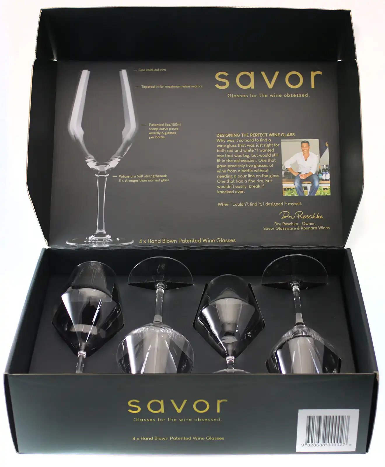 Savor Custom Design Red / White Wine Glass Set of 4