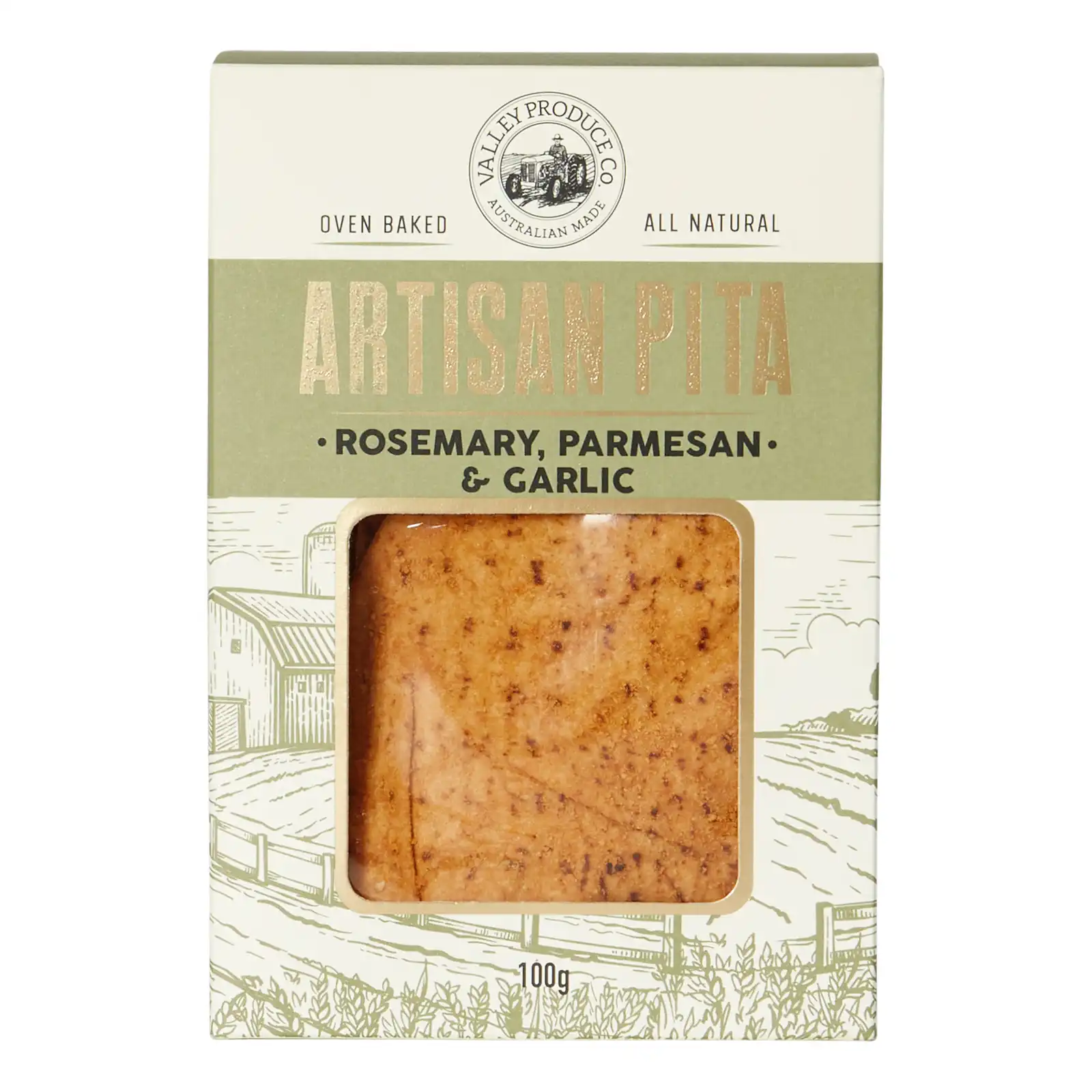VPC Boxed Artisan Pita - Rosemary, Parmesan & Garlic 100g