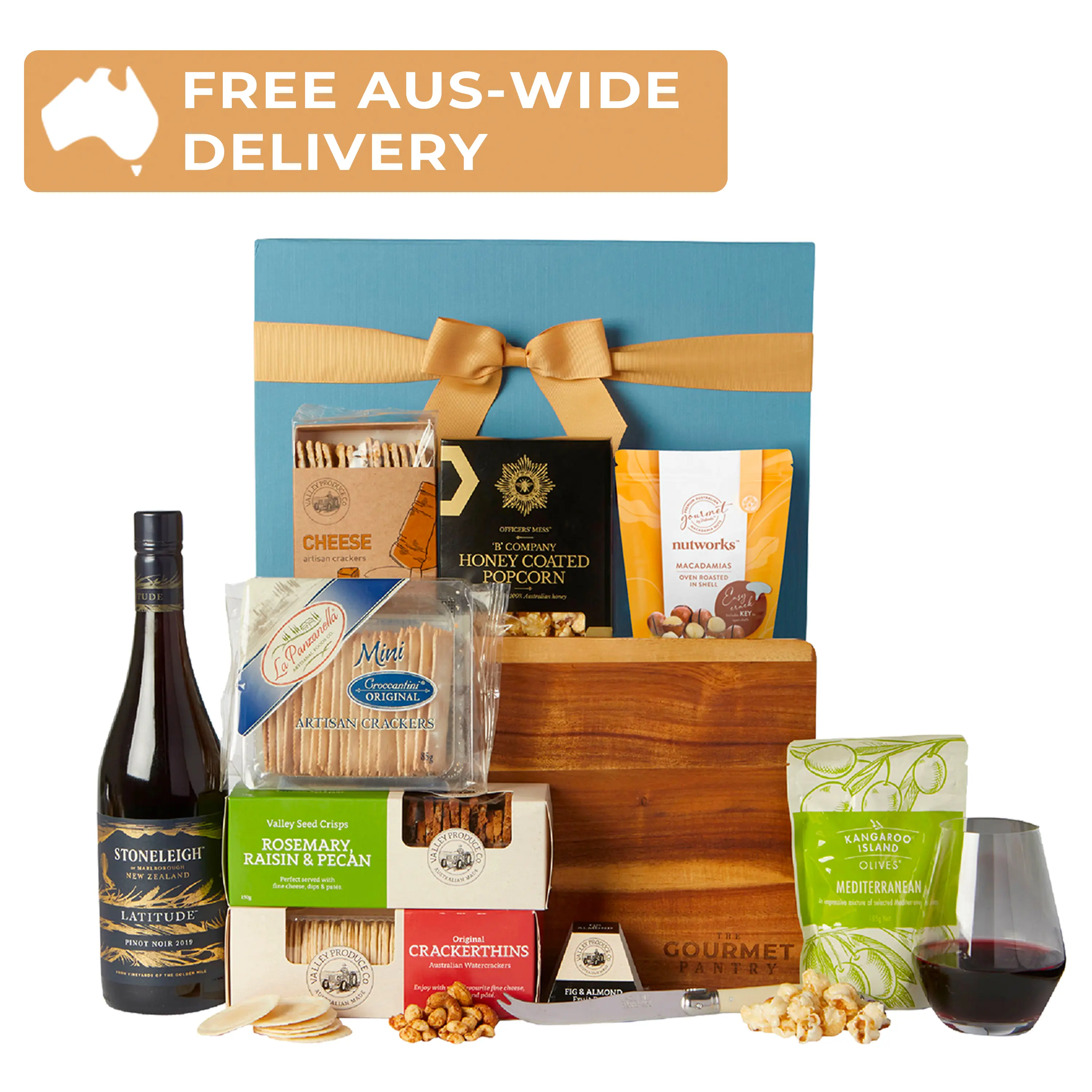 Gourmet Grazing Hamper with Red Wine