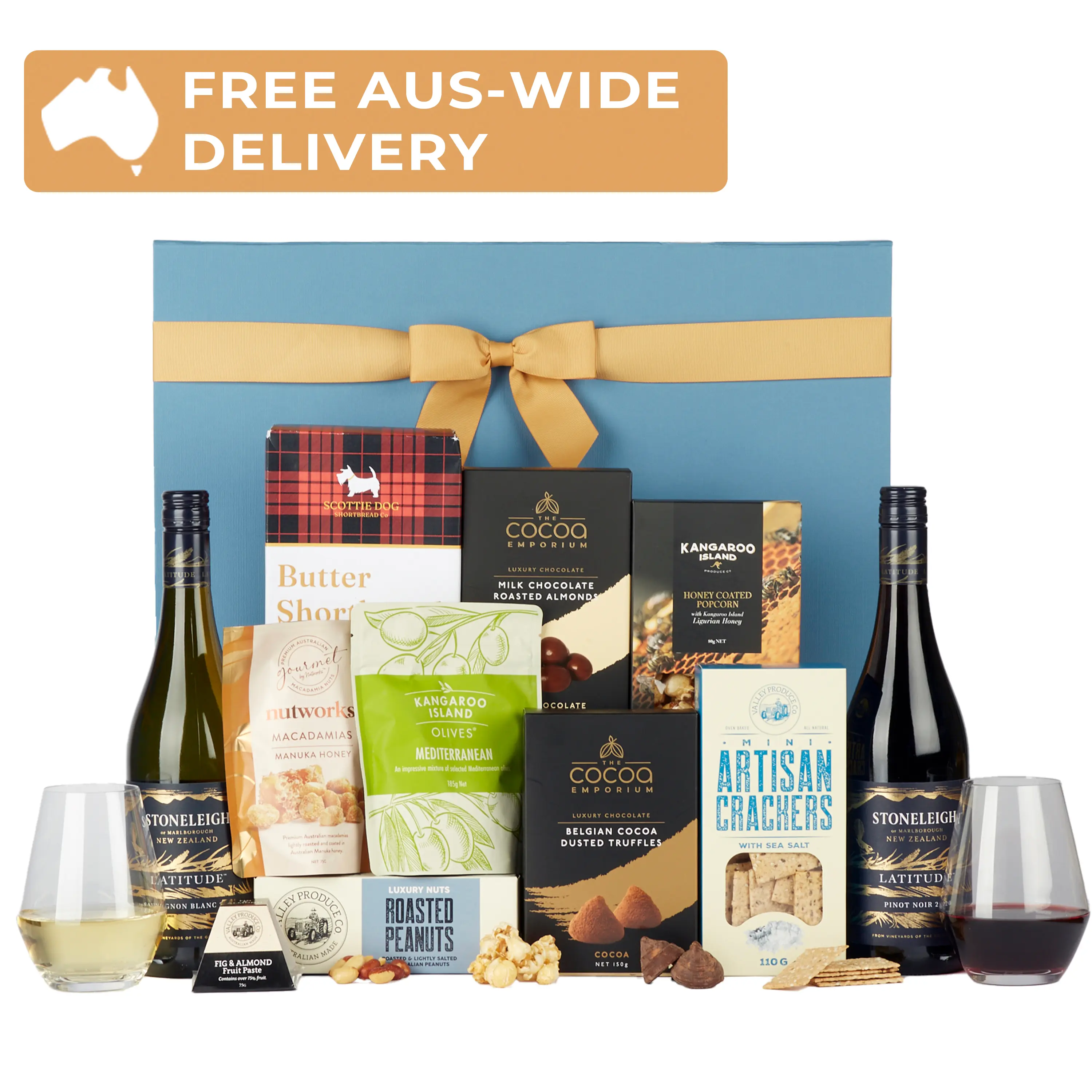 Ultimate Gourmet Hamper with Red & White Wine 