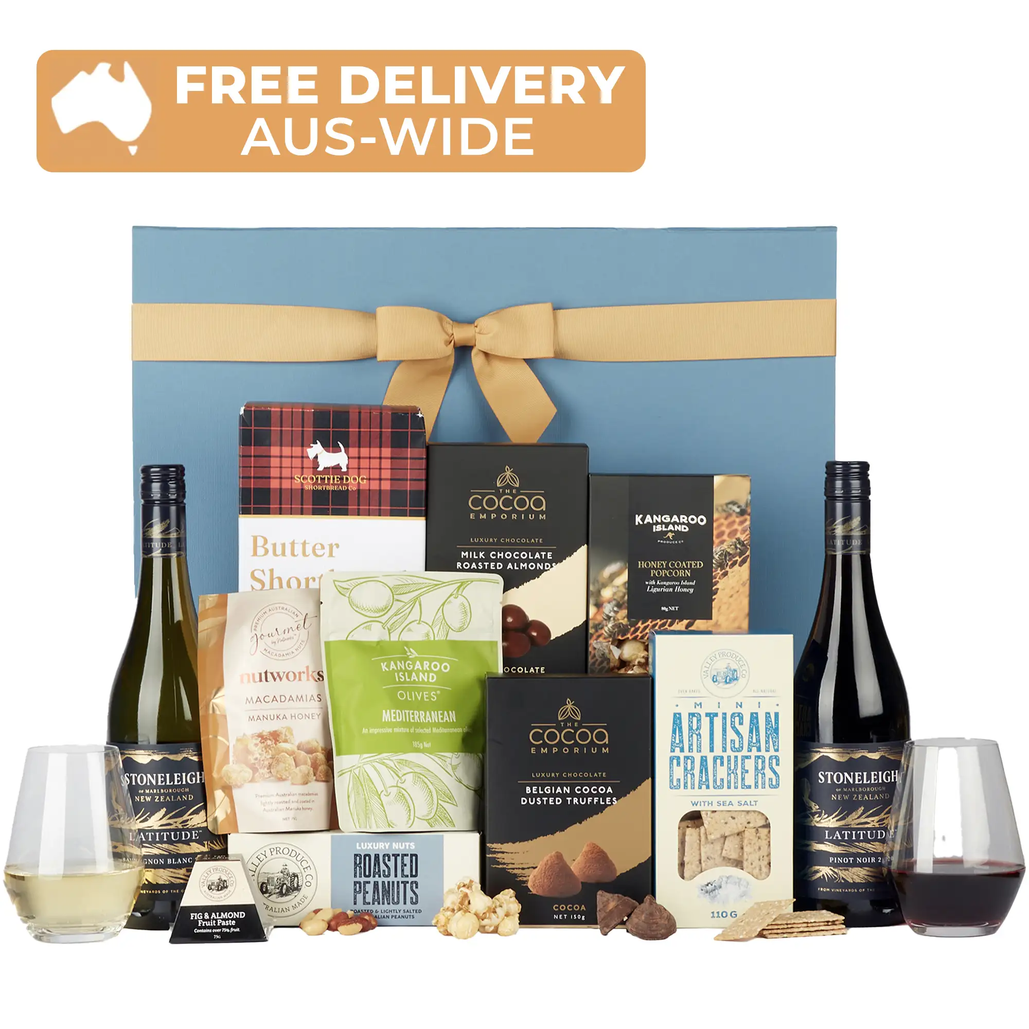 Ultimate Gourmet Hamper with Red & White Wine 