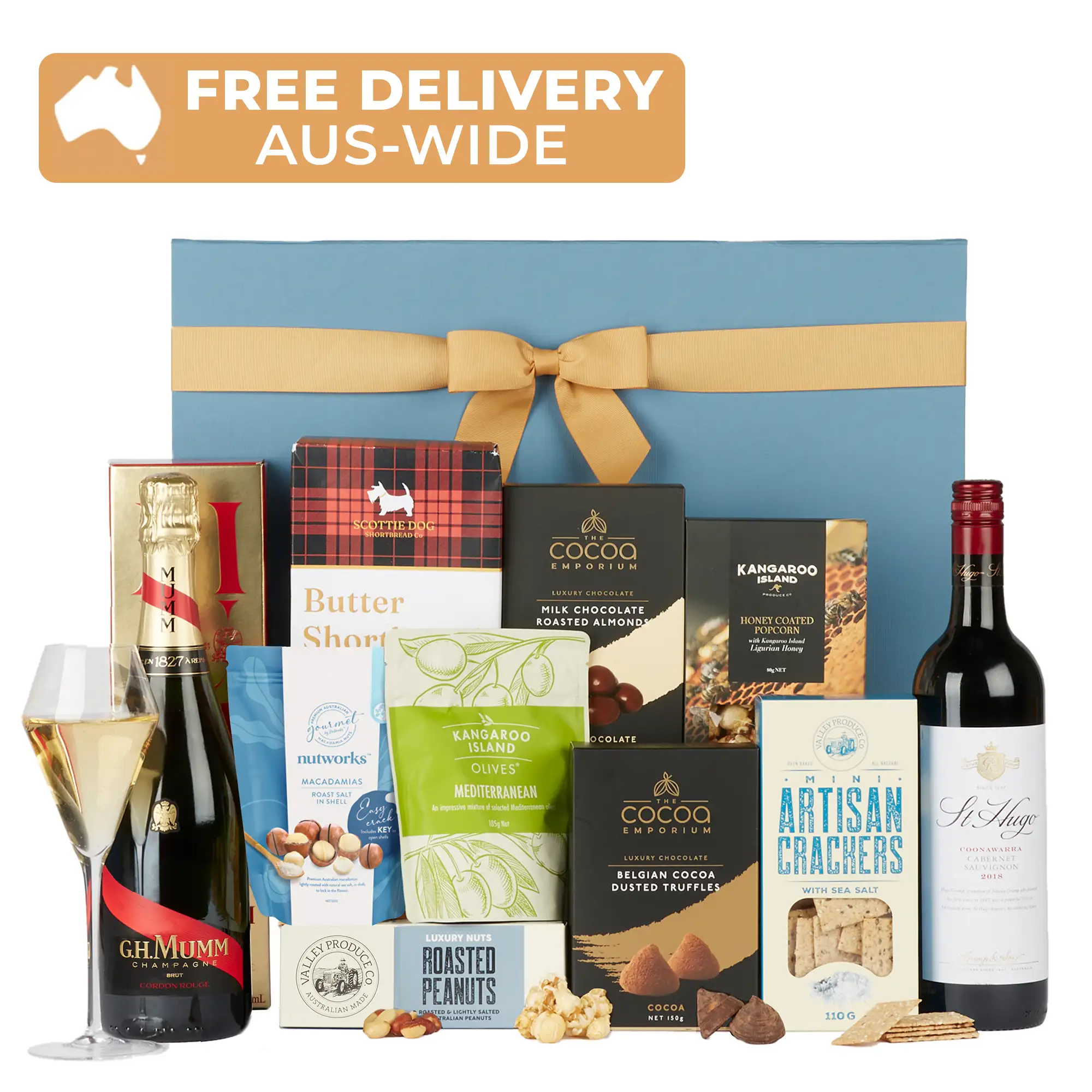 Ultimate Gourmet Hamper with G.H.Mumm Champagne & St Hugo Red