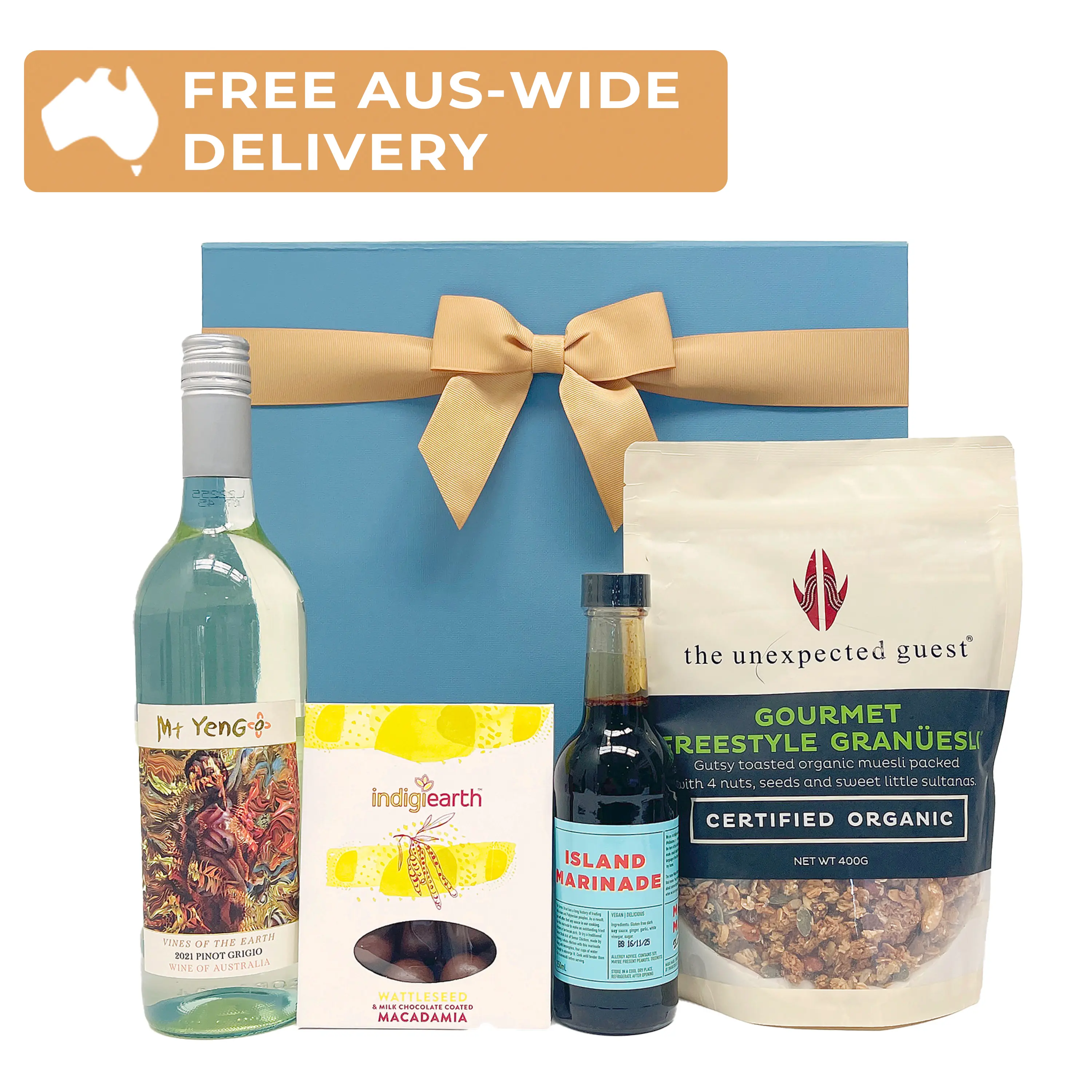 Tastes of Country Indigenous Hamper with Mt Yengo Pinot Grigio