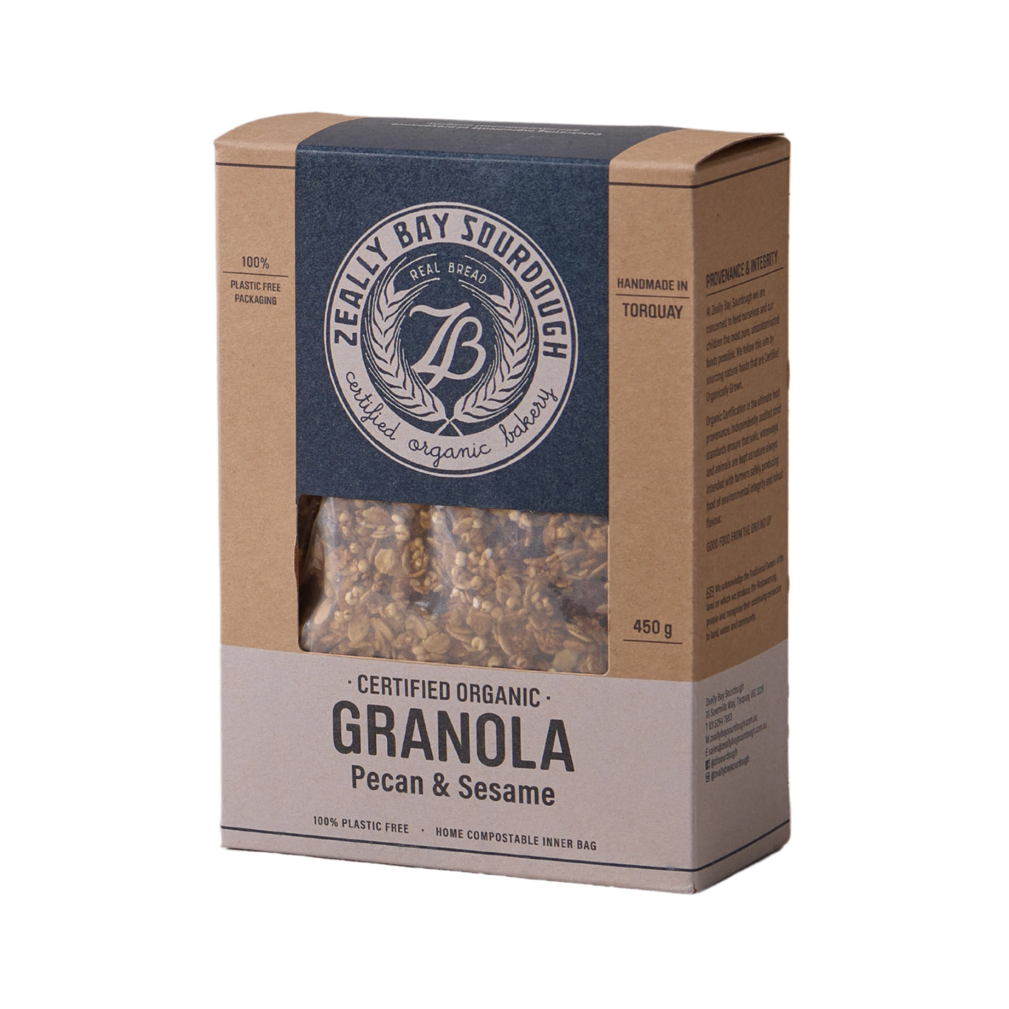 Zeally Bay Sourdough Certified Organic Granola - Pecan Sesame 450g