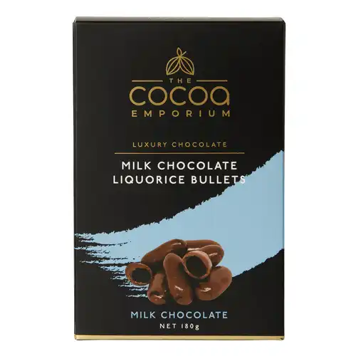 TCE Milk Chocolate Liquorice Bullets 180g