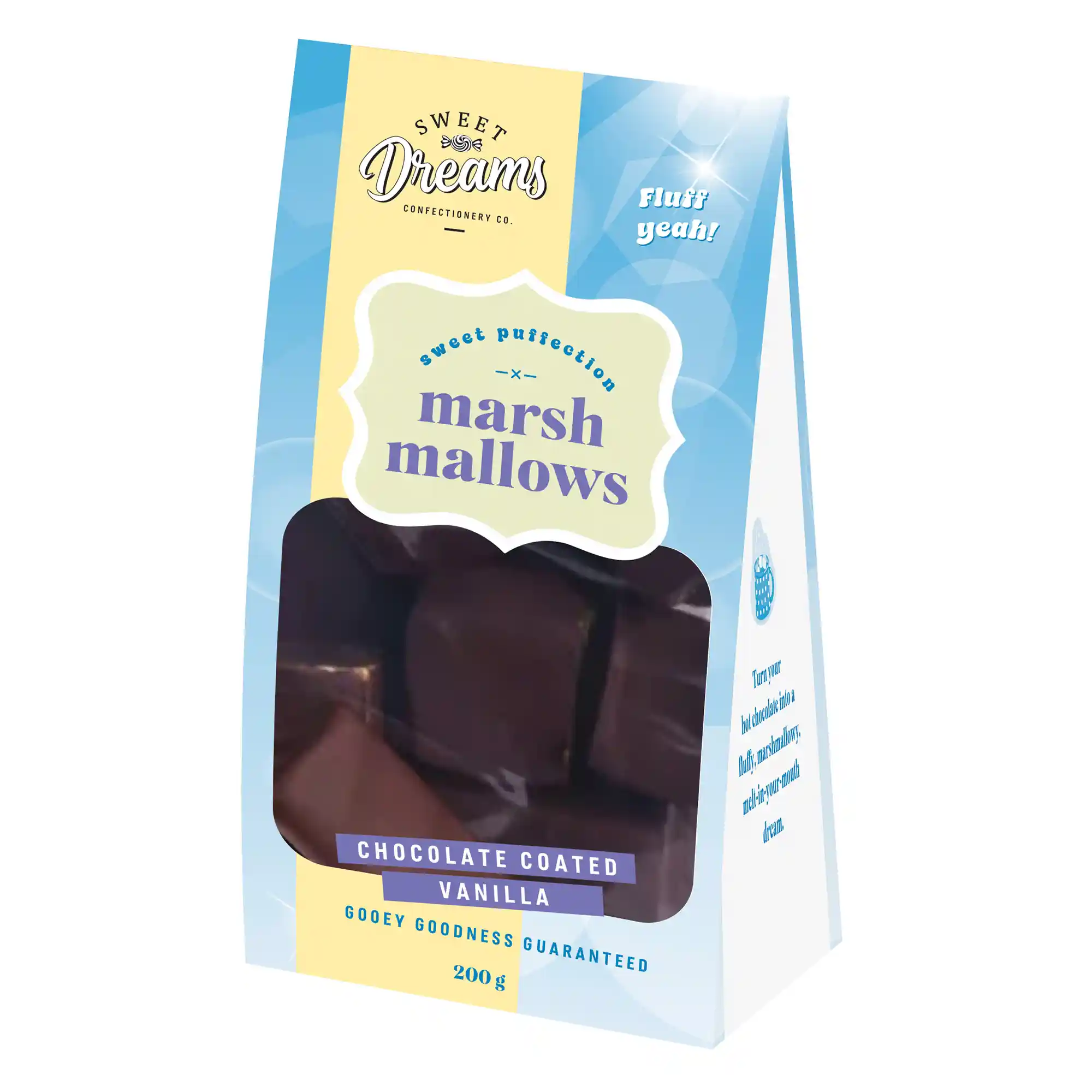Sweet Dreams Confectionery Co. Marshmallow Pouch Chocolate Coated Vanilla (200g)
