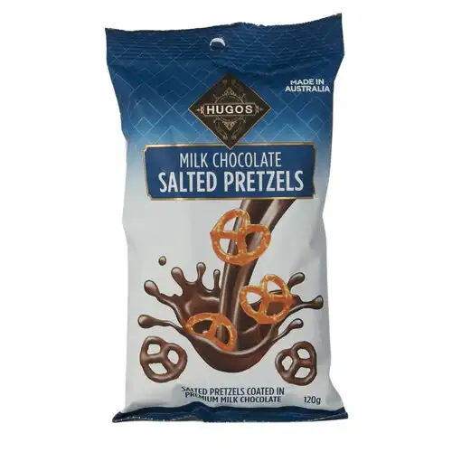 Hugo Milk Chocolate Salted Pretzels 120g
