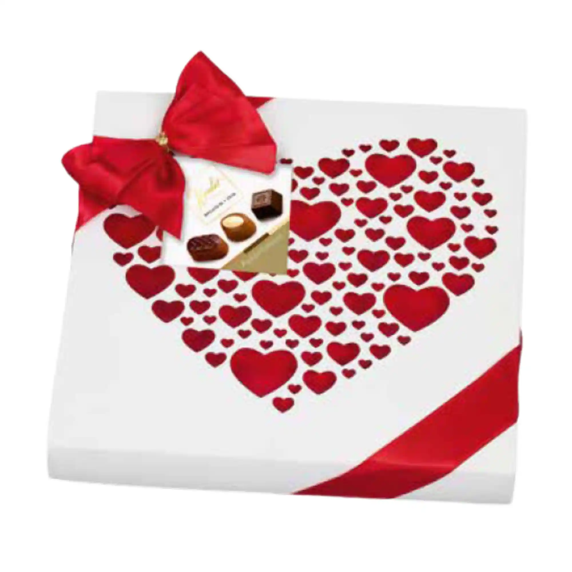 Hamlet Choc Valentine Heart White / Red With Ribbon (250g)