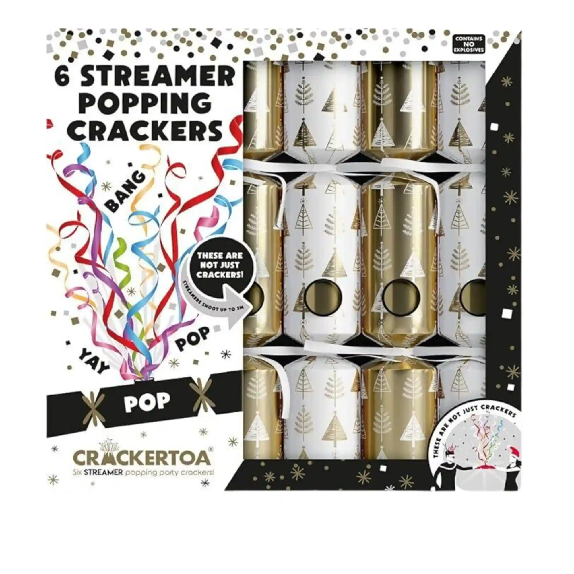 Mistletoe & Merry Crackertoa - Springloaded Christmas Crackers - Gold Trees
