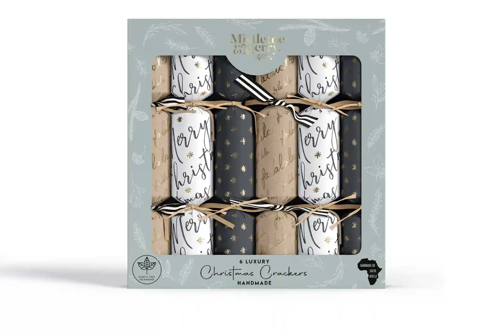 Mistletoe & Merry Festive 12s - Kraft Merry Christmas Stars Crackers