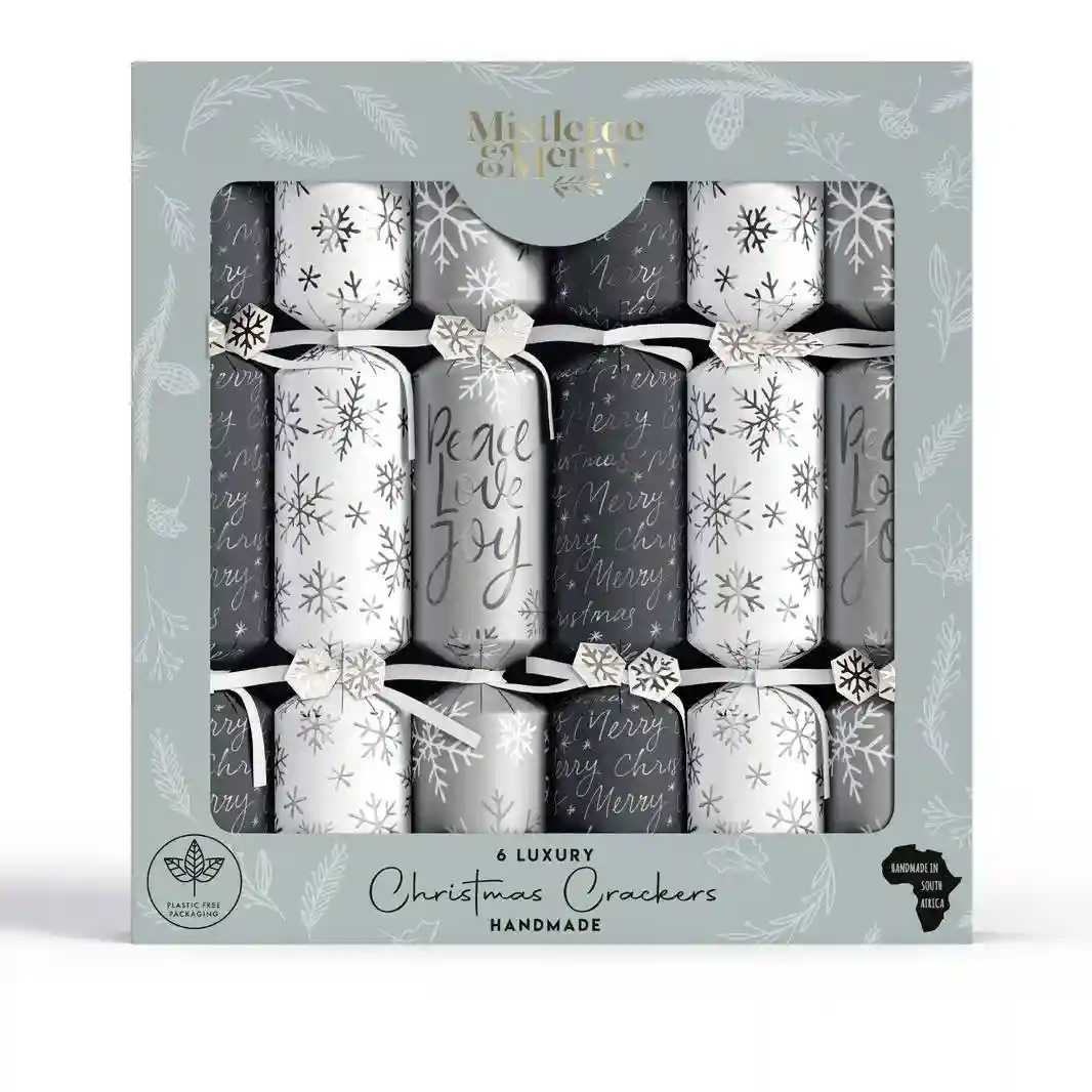 Mistletoe & Merry Luxury - Metallics Silver Peace Joy Love Crackers