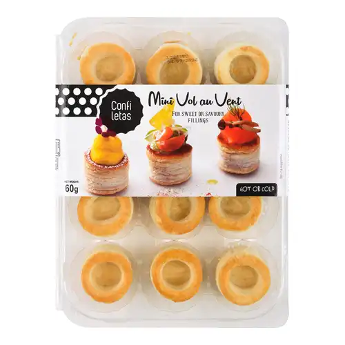 Confiletas Mini Vol Au Vent Pastry Shells x 12