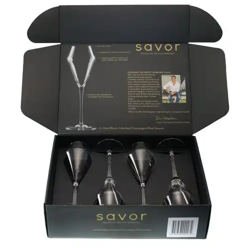 Savor Custom Design Red / White Wine Glass Set of 4