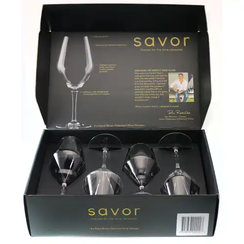 Savor Custom Design Sparkling Glass Set of 4