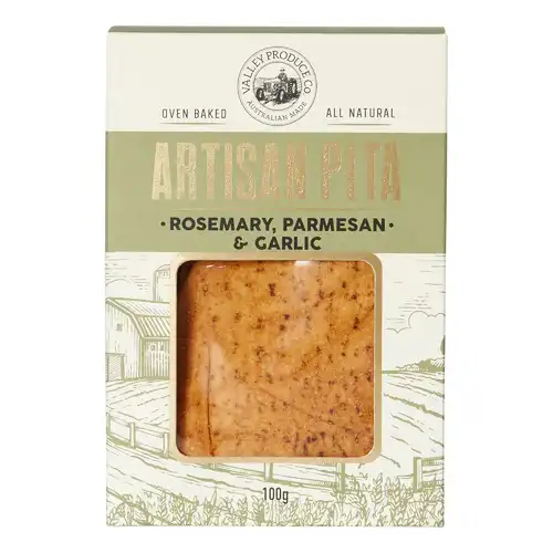 VPC Boxed Artisan Pita - Rosemary, Parmesan & Garlic 100g